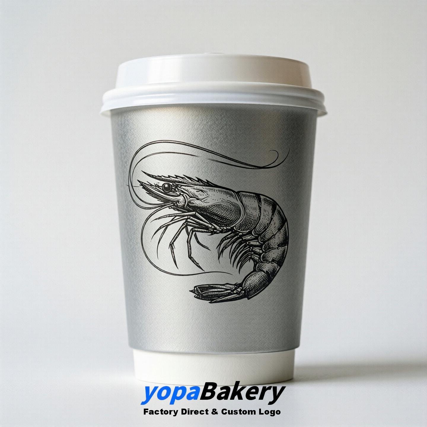 Shrimp Double Wall Paper Cups: 100ml/120ml/200ml/240ml/300ml/360ml/400ml/500ml/600ml/700ml