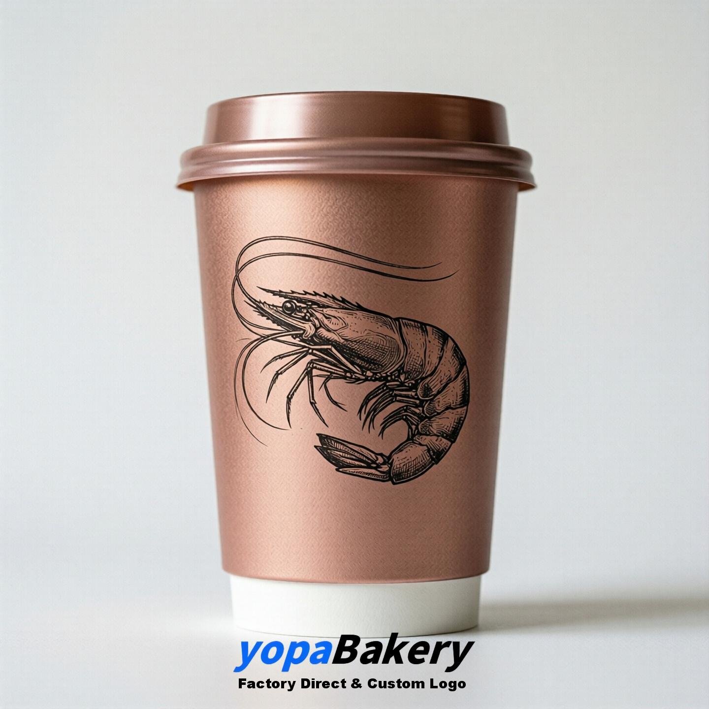 Shrimp Double Wall Paper Cups: 100ml/120ml/200ml/240ml/300ml/360ml/400ml/500ml/600ml/700ml