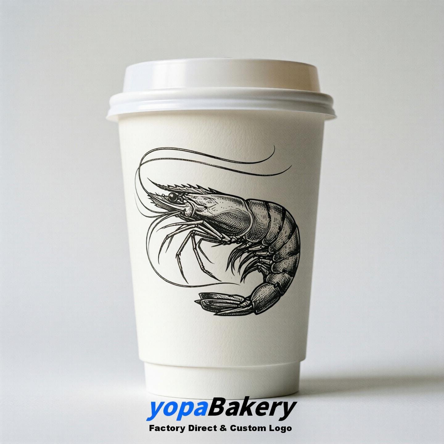 Shrimp Double Wall Paper Cups: 100ml/120ml/200ml/240ml/300ml/360ml/400ml/500ml/600ml/700ml