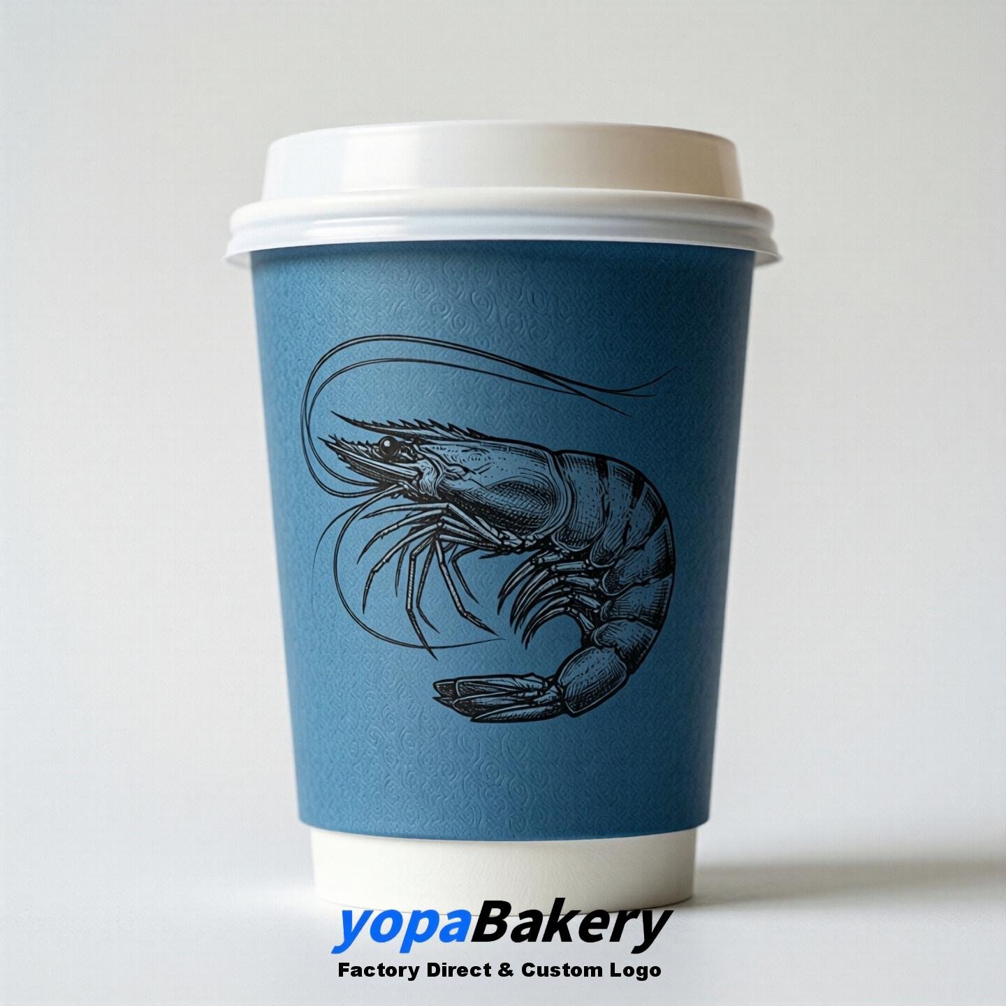 Shrimp Double Wall Paper Cups: 100ml/120ml/200ml/240ml/300ml/360ml/400ml/500ml/600ml/700ml