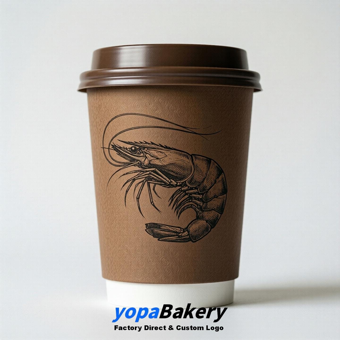 Shrimp Double Wall Paper Cups: 100ml/120ml/200ml/240ml/300ml/360ml/400ml/500ml/600ml/700ml