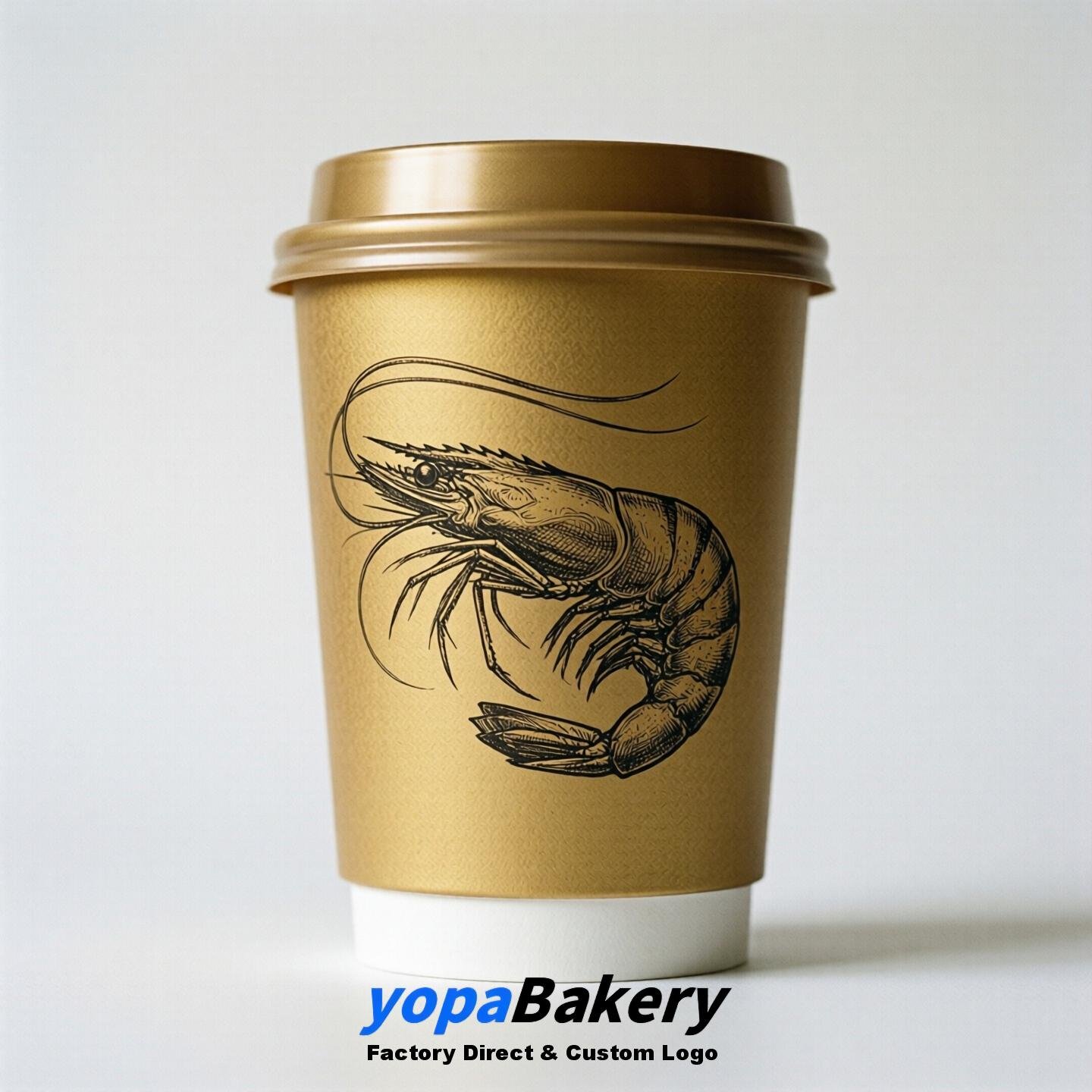 Shrimp Double Wall Paper Cups: 100ml/120ml/200ml/240ml/300ml/360ml/400ml/500ml/600ml/700ml