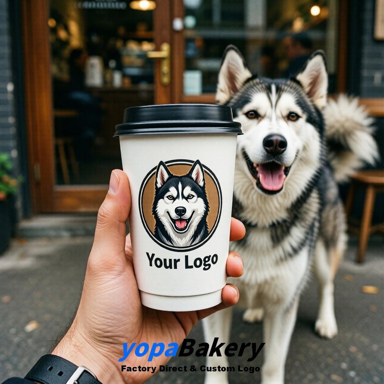 Siberian Husky Double Wall Paper Cups: 8oz/12oz/16oz/20oz/22oz/24oz