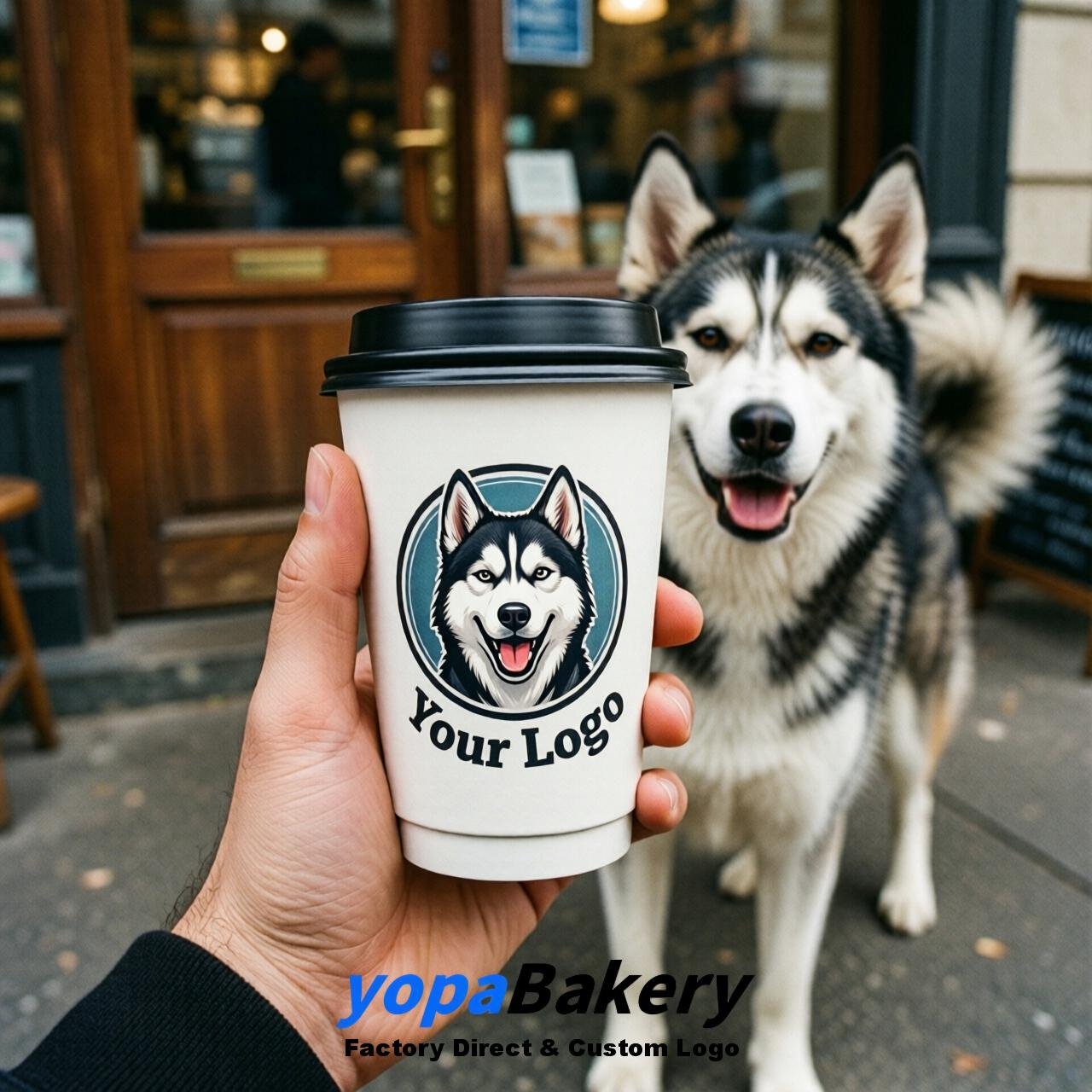 Siberian Husky Double Wall Paper Cups: 8oz/12oz/16oz/20oz/22oz/24oz