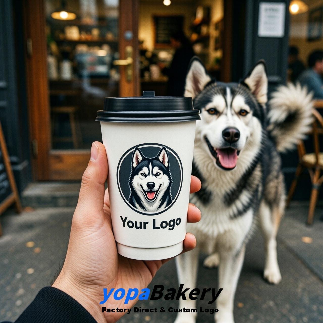 Siberian Husky Double Wall Paper Cups: 8oz/12oz/16oz/20oz/22oz/24oz