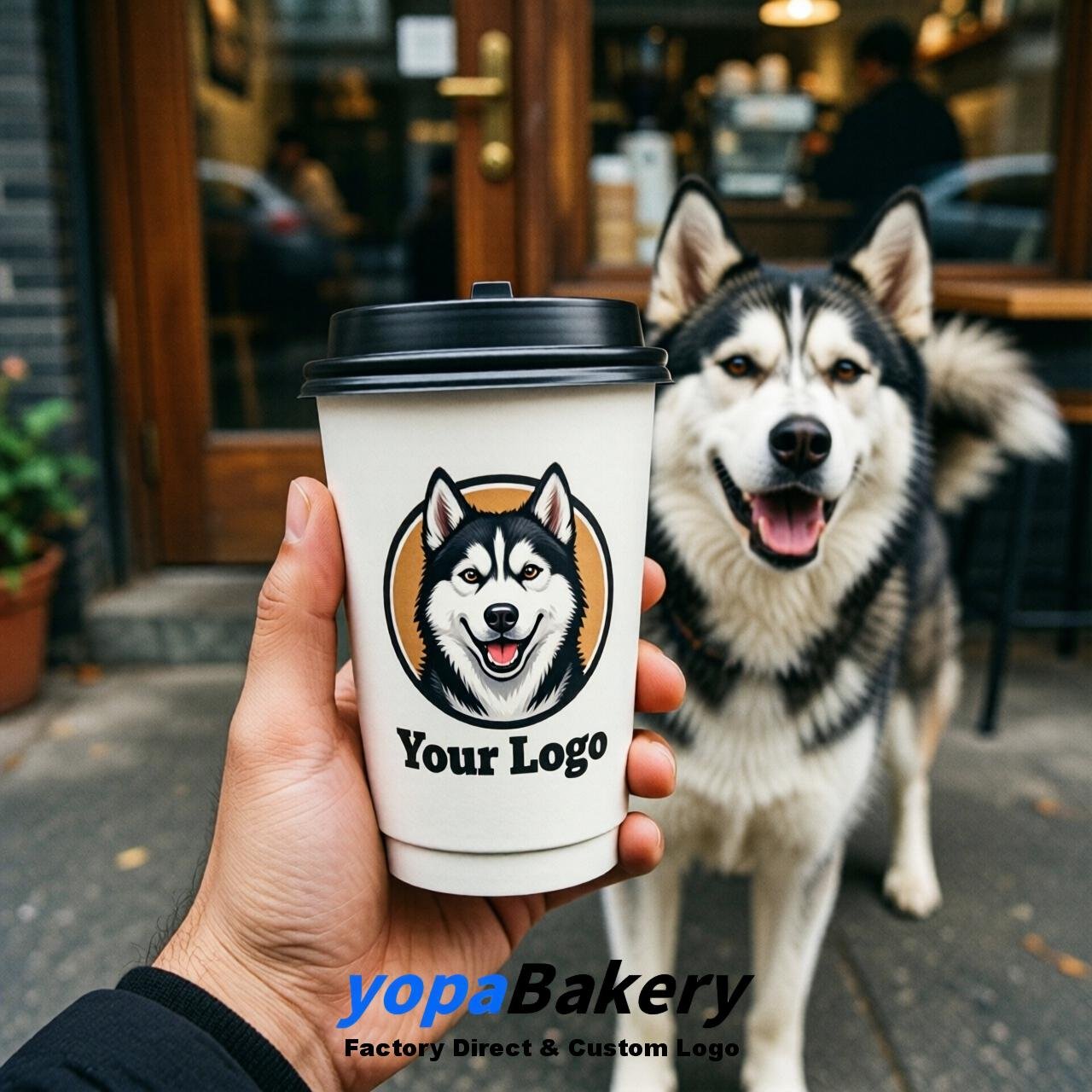 Siberian Husky Double Wall Paper Cups: 8oz/12oz/16oz/20oz/22oz/24oz