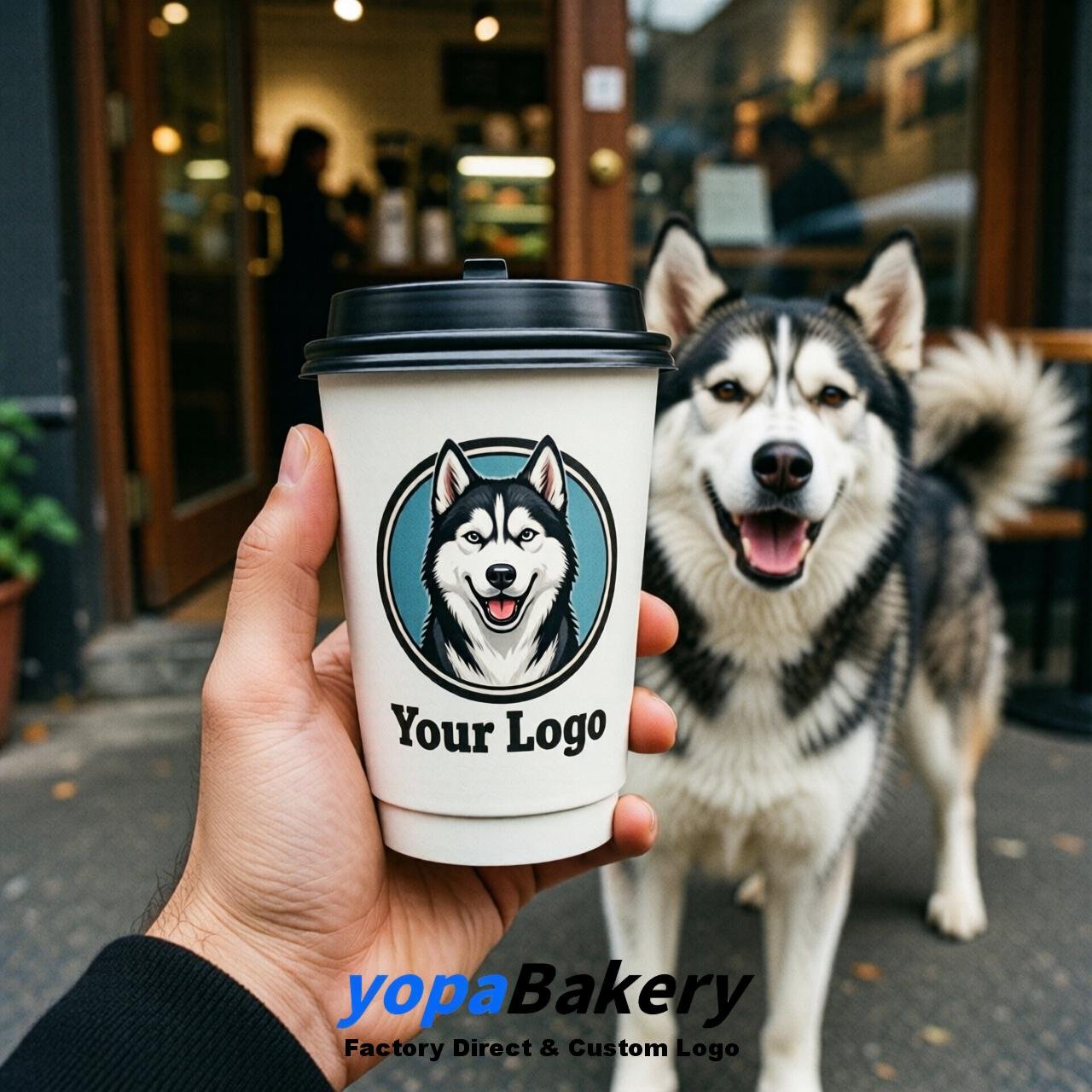 Siberian Husky Double Wall Paper Cups: 8oz/12oz/16oz/20oz/22oz/24oz