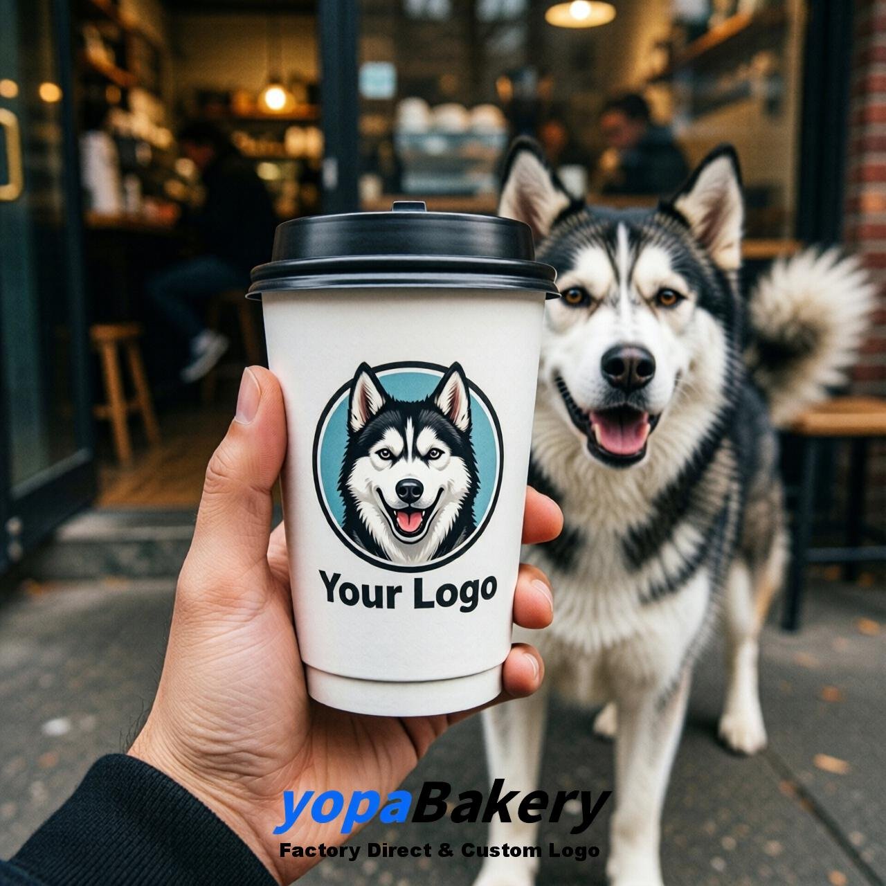 Siberian Husky Double Wall Paper Cups: 8oz/12oz/16oz/20oz/22oz/24oz