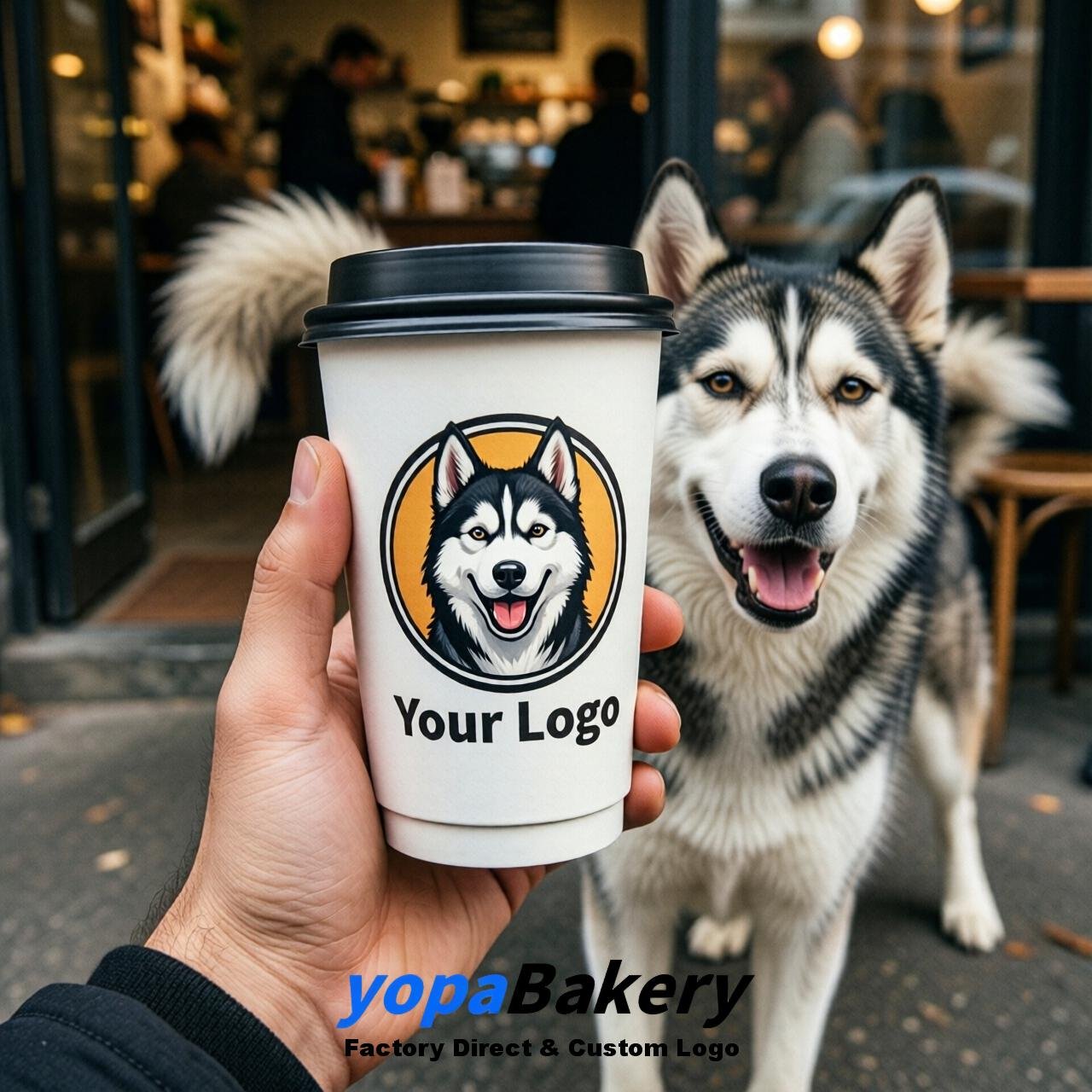 Siberian Husky Double Wall Paper Cups: 8oz/12oz/16oz/20oz/22oz/24oz
