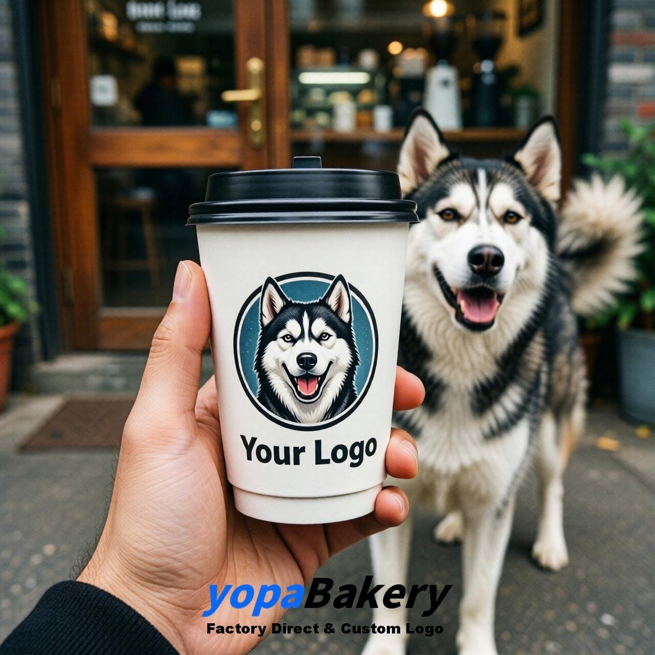 Siberian Husky Double Wall Paper Cups: 8oz/12oz/16oz/20oz/22oz/24oz