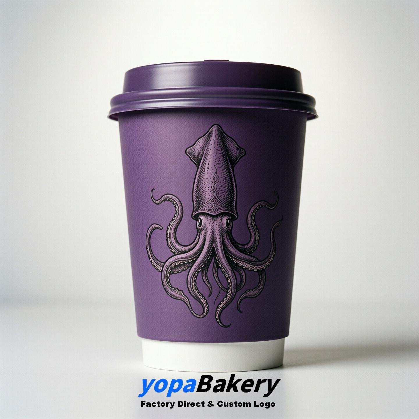 Squid Double Wall Paper Cups: 100ml/120ml/200ml/240ml/300ml/360ml/400ml/500ml/600ml/700ml