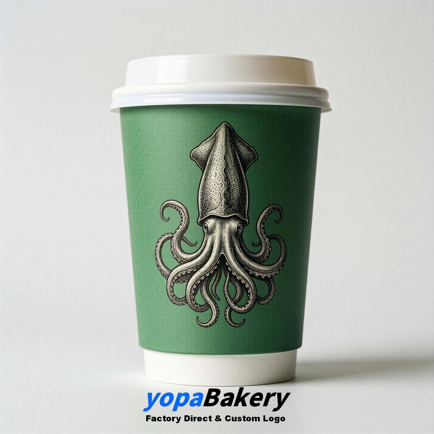 Squid Double Wall Paper Cups: 100ml/120ml/200ml/240ml/300ml/360ml/400ml/500ml/600ml/700ml