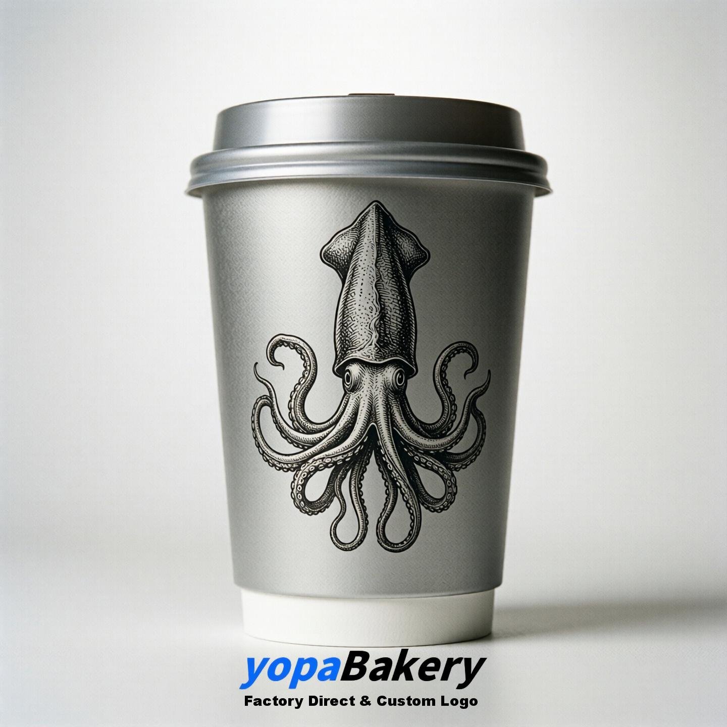 Squid Double Wall Paper Cups: 100ml/120ml/200ml/240ml/300ml/360ml/400ml/500ml/600ml/700ml