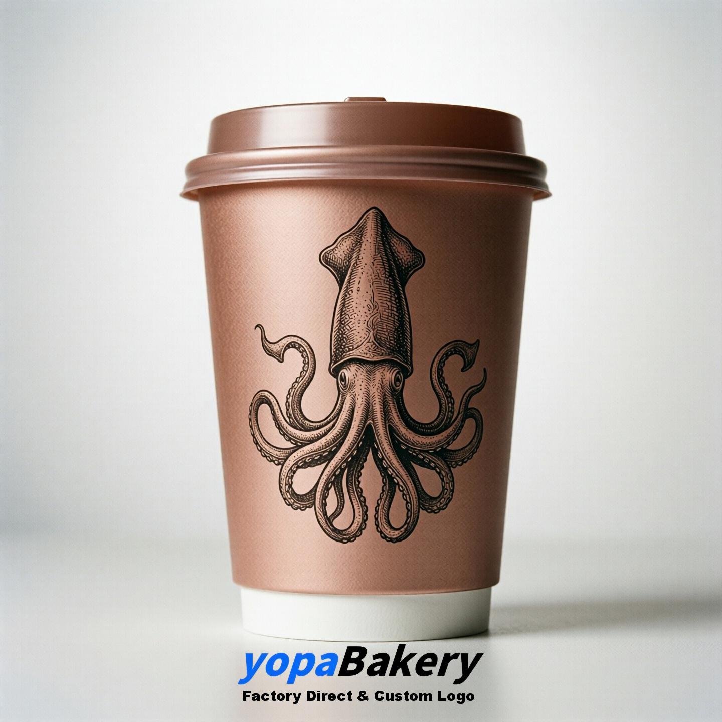 Squid Double Wall Paper Cups: 100ml/120ml/200ml/240ml/300ml/360ml/400ml/500ml/600ml/700ml
