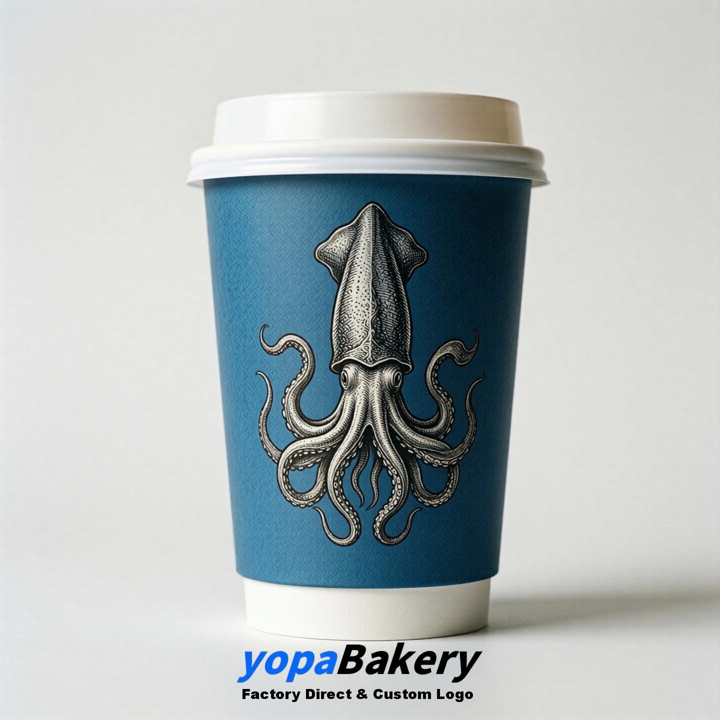 Squid Double Wall Paper Cups: 100ml/120ml/200ml/240ml/300ml/360ml/400ml/500ml/600ml/700ml