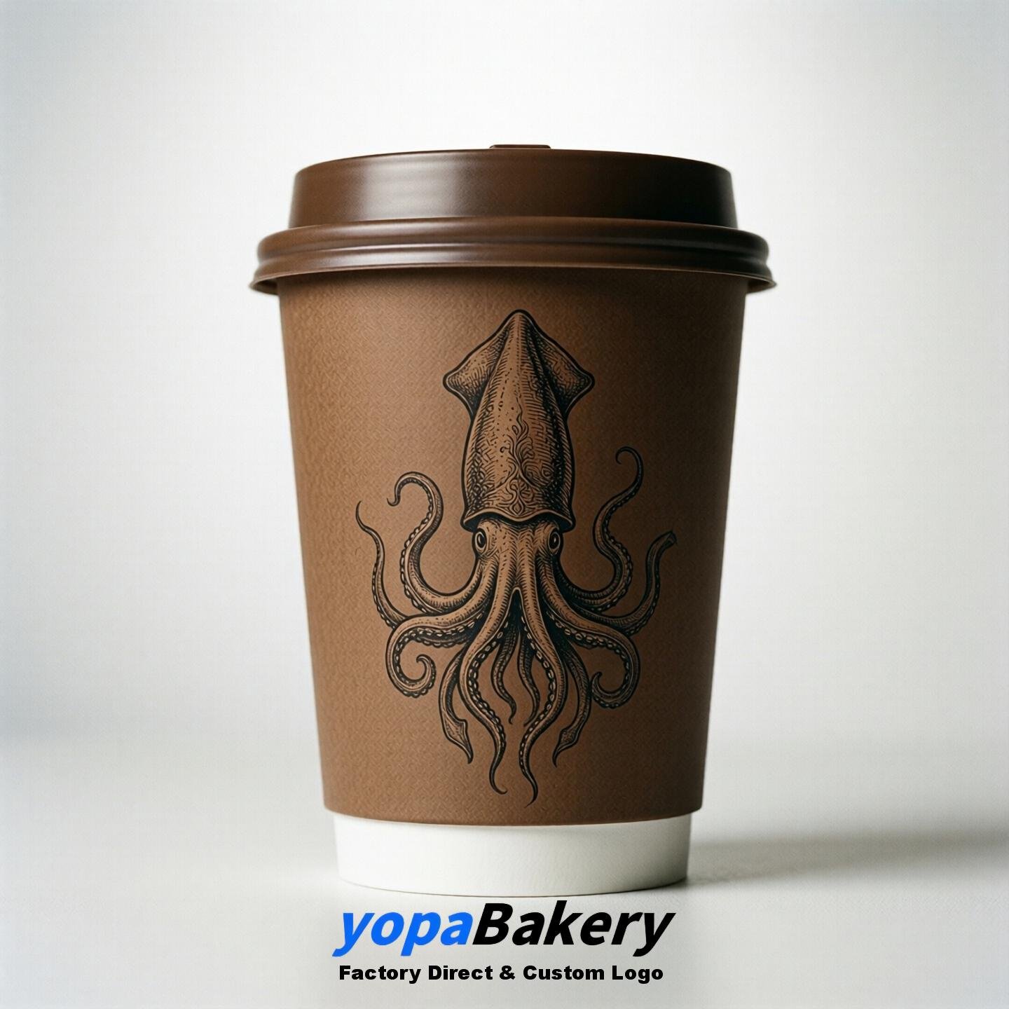 Squid Double Wall Paper Cups: 100ml/120ml/200ml/240ml/300ml/360ml/400ml/500ml/600ml/700ml