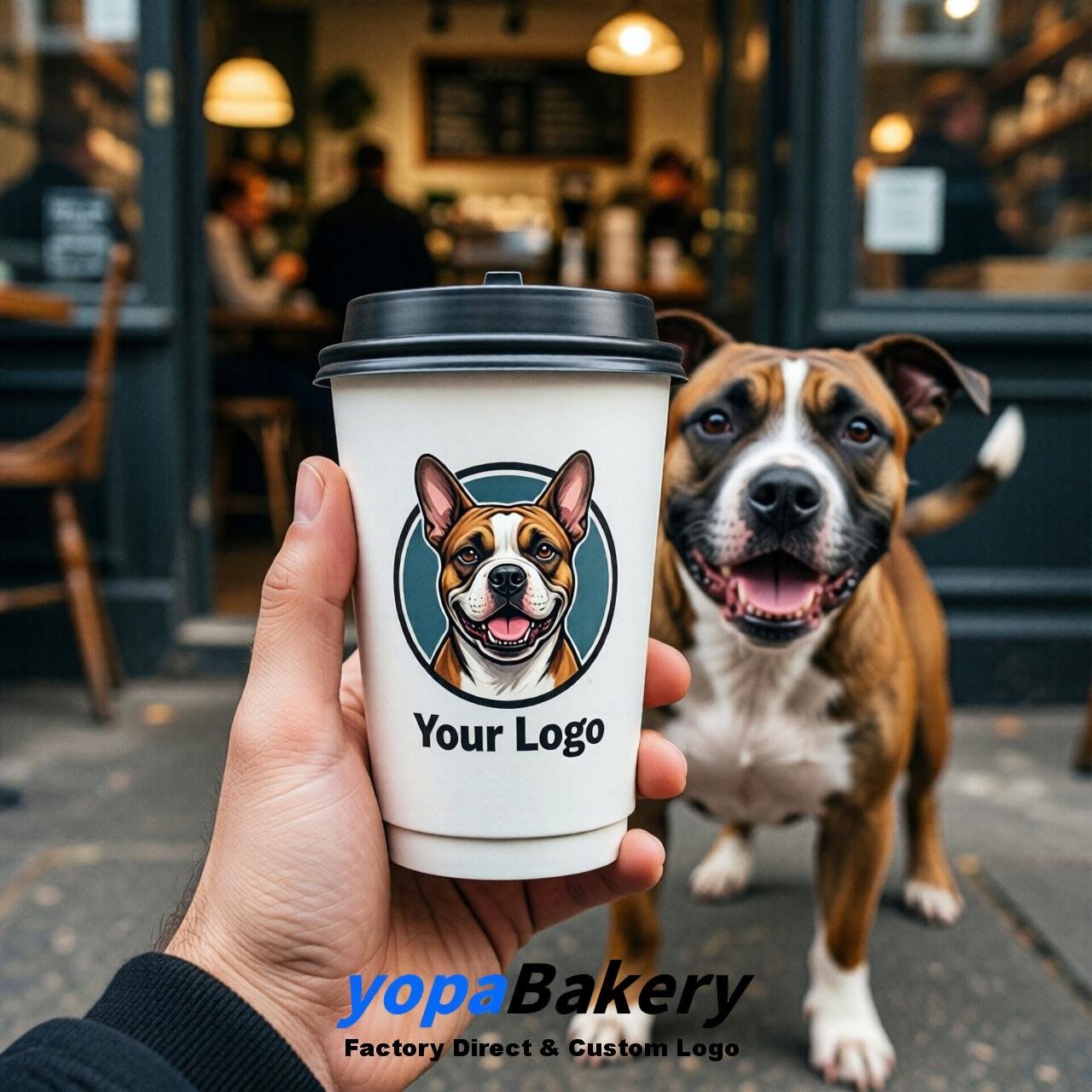 Staffordshire Bull Terrier Double Wall Paper Cups: 8oz/12oz/16oz/20oz/22oz/24oz