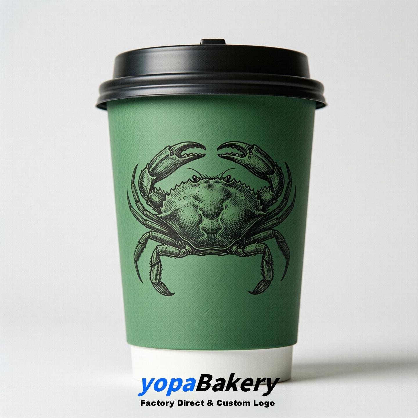 Swimmingcrab Double Wall Paper Cups: 100ml/120ml/200ml/240ml/300ml/360ml/400ml/500ml/600ml/700ml