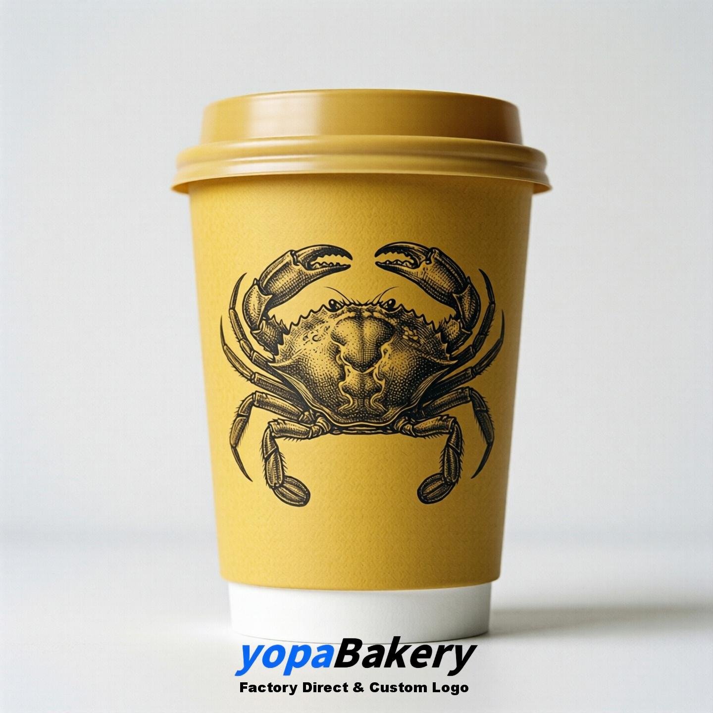 Swimmingcrab Double Wall Paper Cups: 100ml/120ml/200ml/240ml/300ml/360ml/400ml/500ml/600ml/700ml