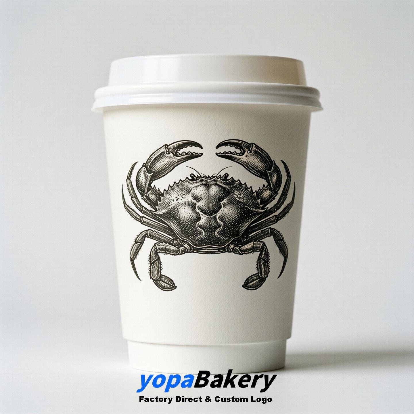 Swimmingcrab Double Wall Paper Cups: 100ml/120ml/200ml/240ml/300ml/360ml/400ml/500ml/600ml/700ml