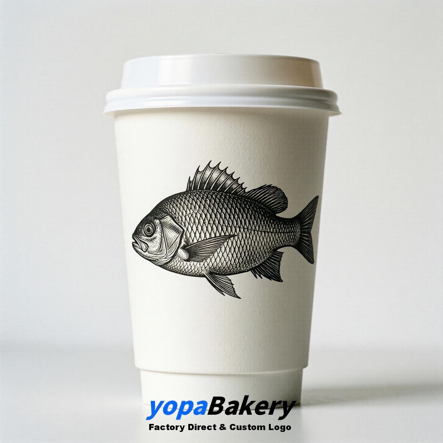 Tilapia Double Wall Paper Cups: 100ml/120ml/200ml/240ml/300ml/360ml/400ml/500ml/600ml/700ml