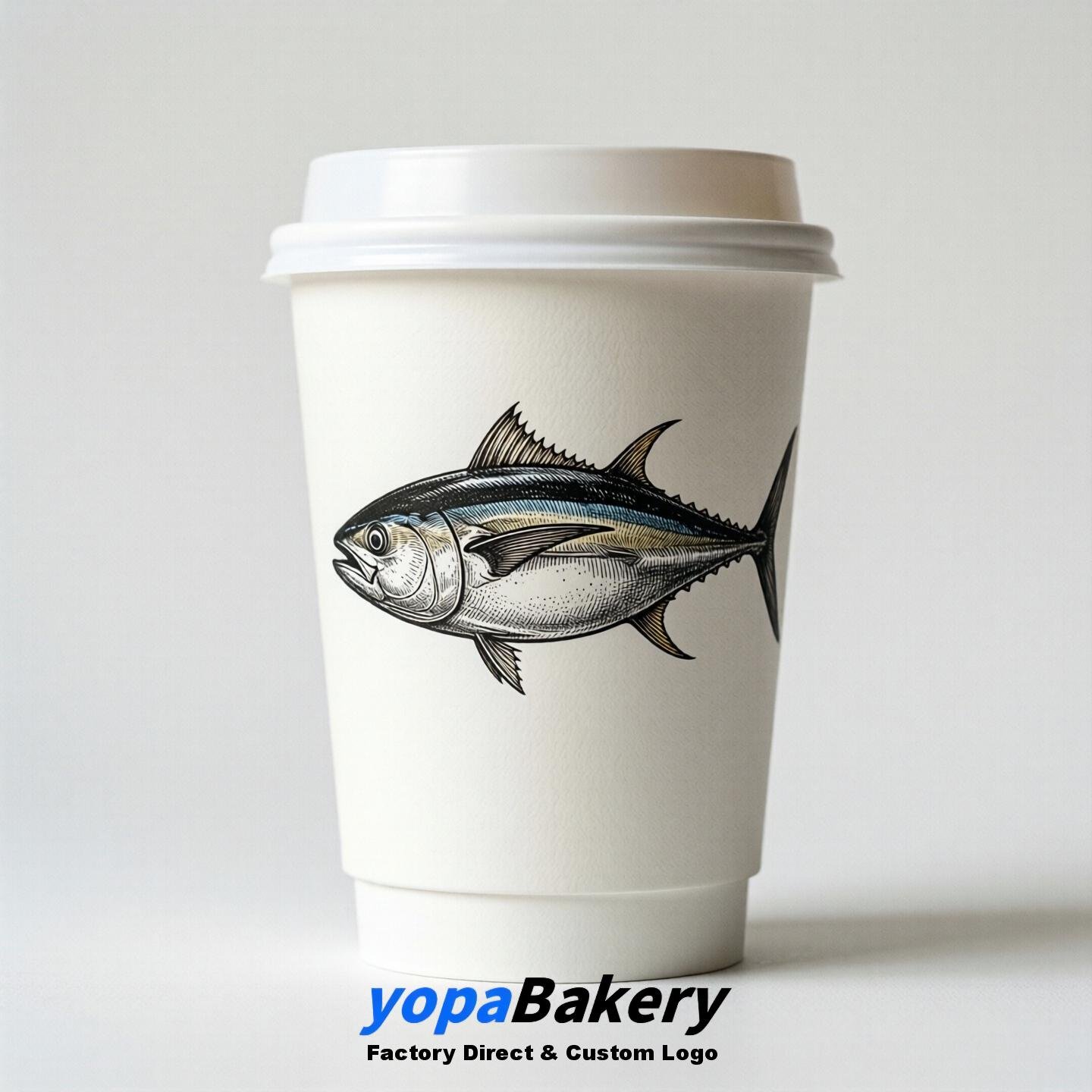 Tuna Double Wall Paper Cups: 100ml/120ml/200ml/240ml/300ml/360ml/400ml/500ml/600ml/700ml