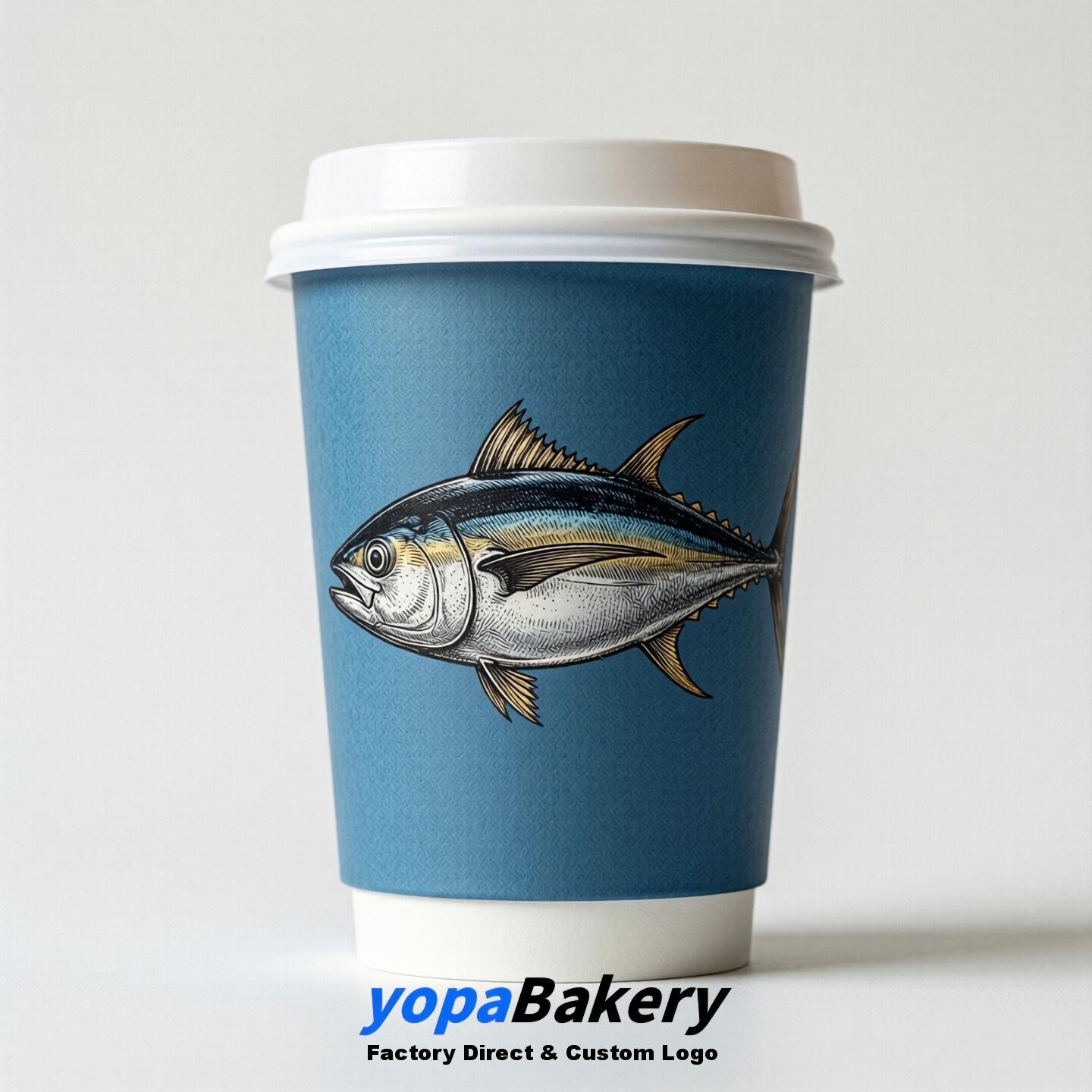 Tuna Double Wall Paper Cups: 100ml/120ml/200ml/240ml/300ml/360ml/400ml/500ml/600ml/700ml