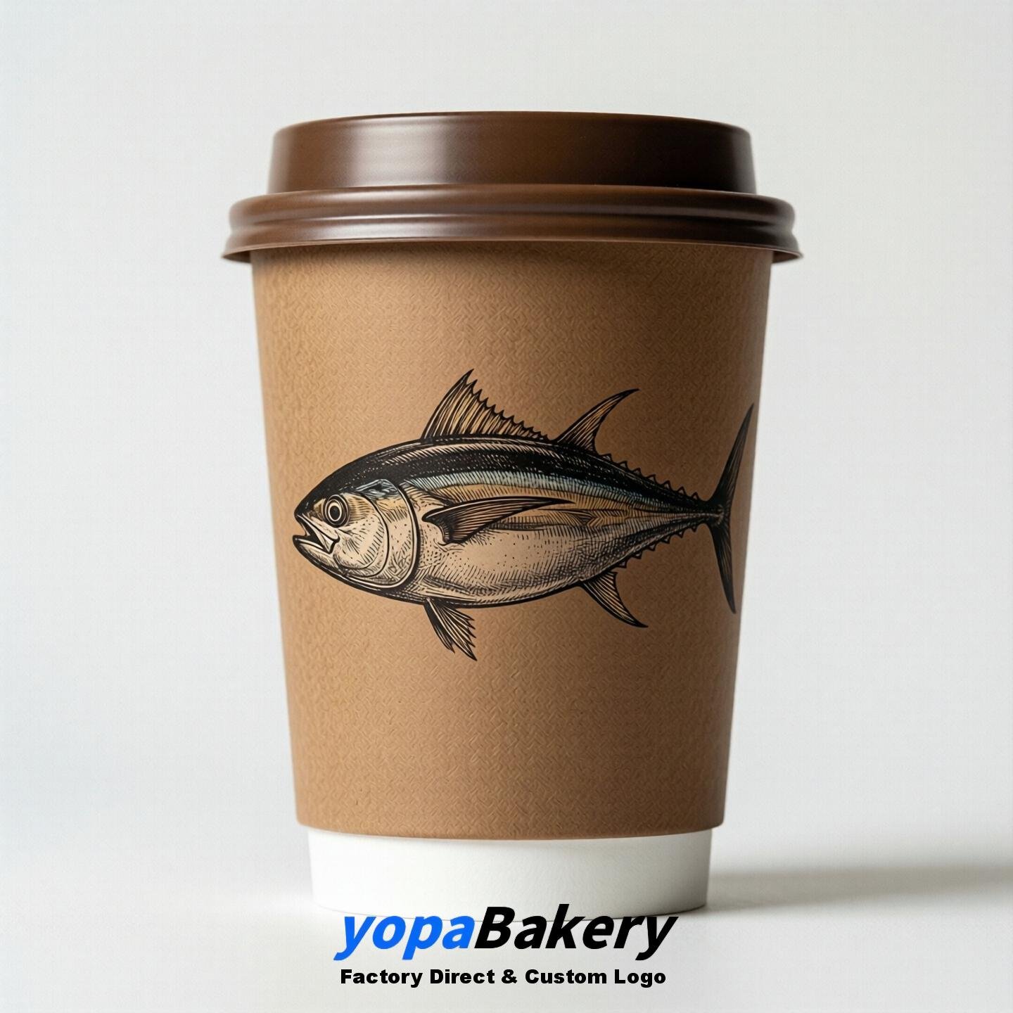 Tuna Double Wall Paper Cups: 100ml/120ml/200ml/240ml/300ml/360ml/400ml/500ml/600ml/700ml