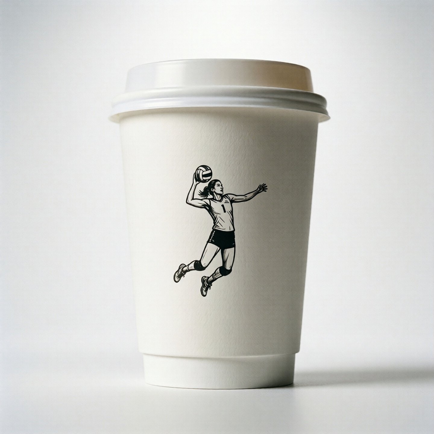 Volleyball Theme Coffee Paper Cups: 8oz/12oz/16oz/20oz Volleyball Theme Coffee Paper Cups: 8oz/12oz/16oz/20oz