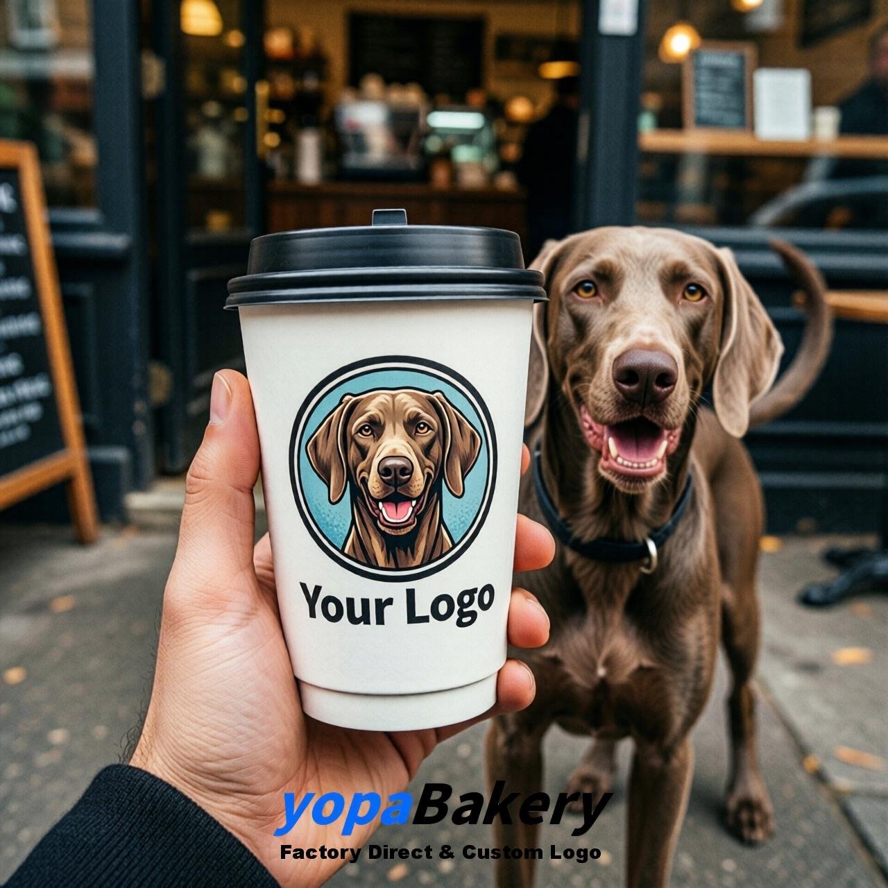 Weimaraner Double Wall Paper Cups: 8oz/12oz/16oz/20oz/22oz/24oz