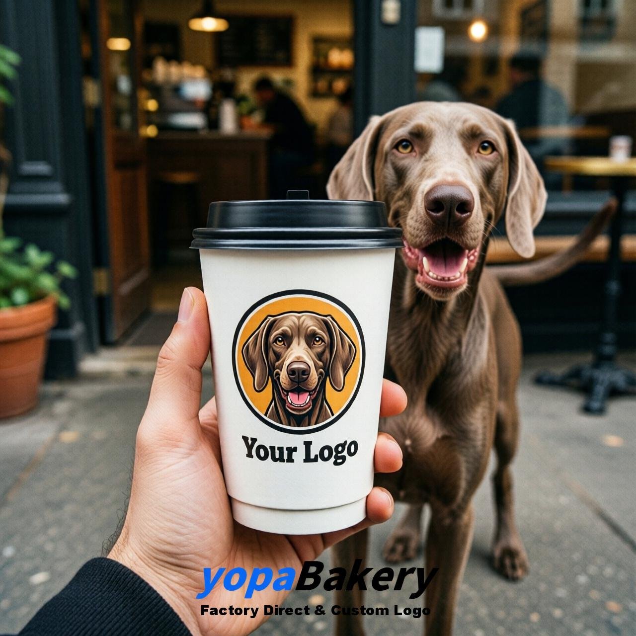 Weimaraner Double Wall Paper Cups: 8oz/12oz/16oz/20oz/22oz/24oz