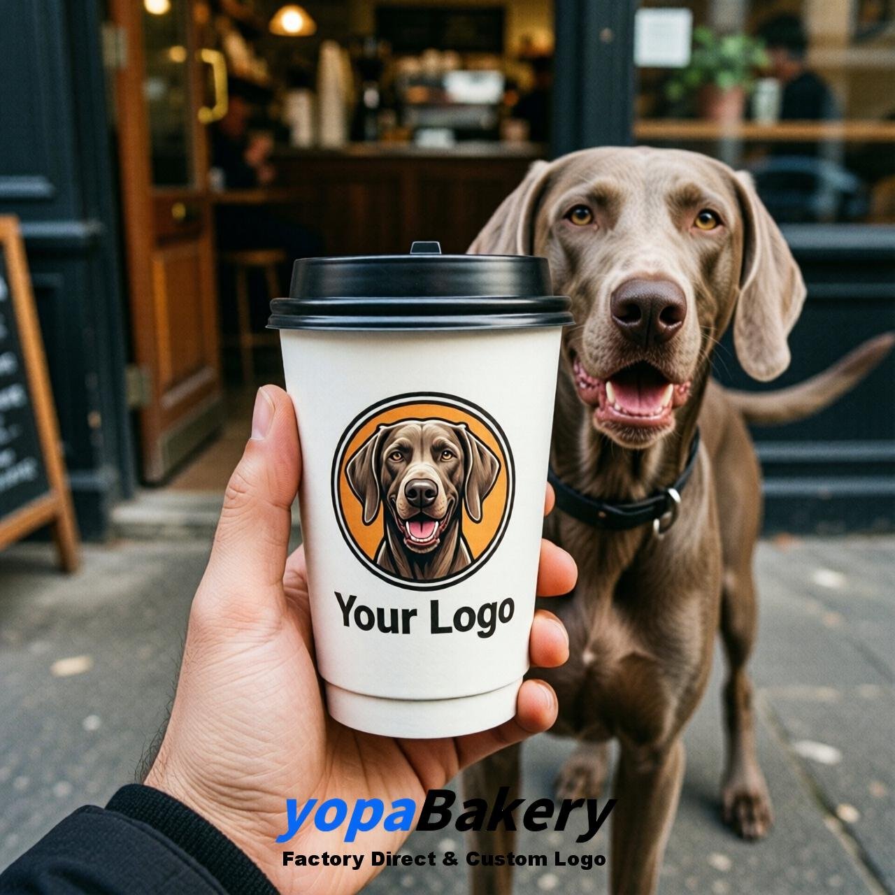 Weimaraner Double Wall Paper Cups: 8oz/12oz/16oz/20oz/22oz/24oz