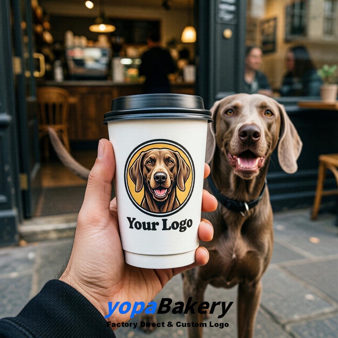 Weimaraner Double Wall Paper Cups: 8oz/12oz/16oz/20oz/22oz/24oz