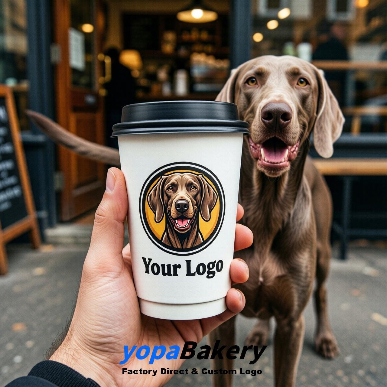 Weimaraner Double Wall Paper Cups: 8oz/12oz/16oz/20oz/22oz/24oz