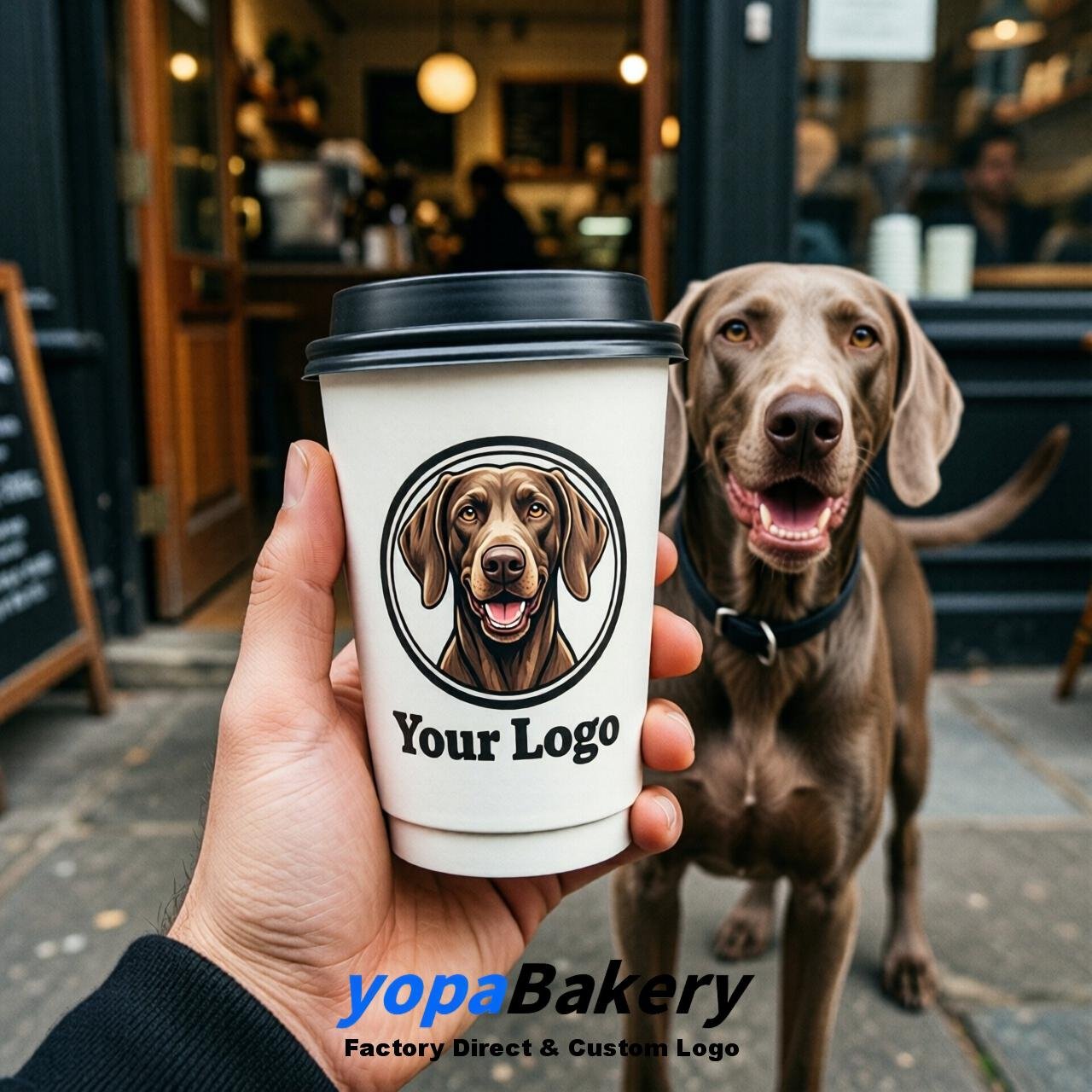 Weimaraner Double Wall Paper Cups: 8oz/12oz/16oz/20oz/22oz/24oz