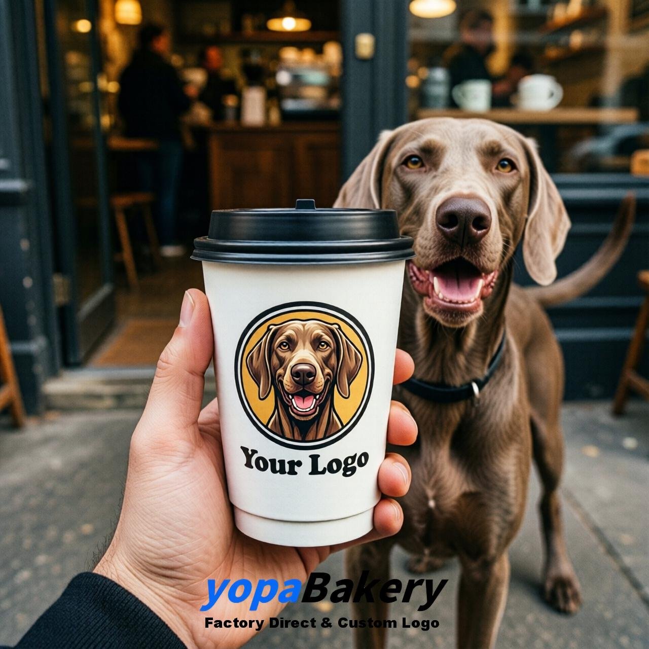 Weimaraner Double Wall Paper Cups: 8oz/12oz/16oz/20oz/22oz/24oz