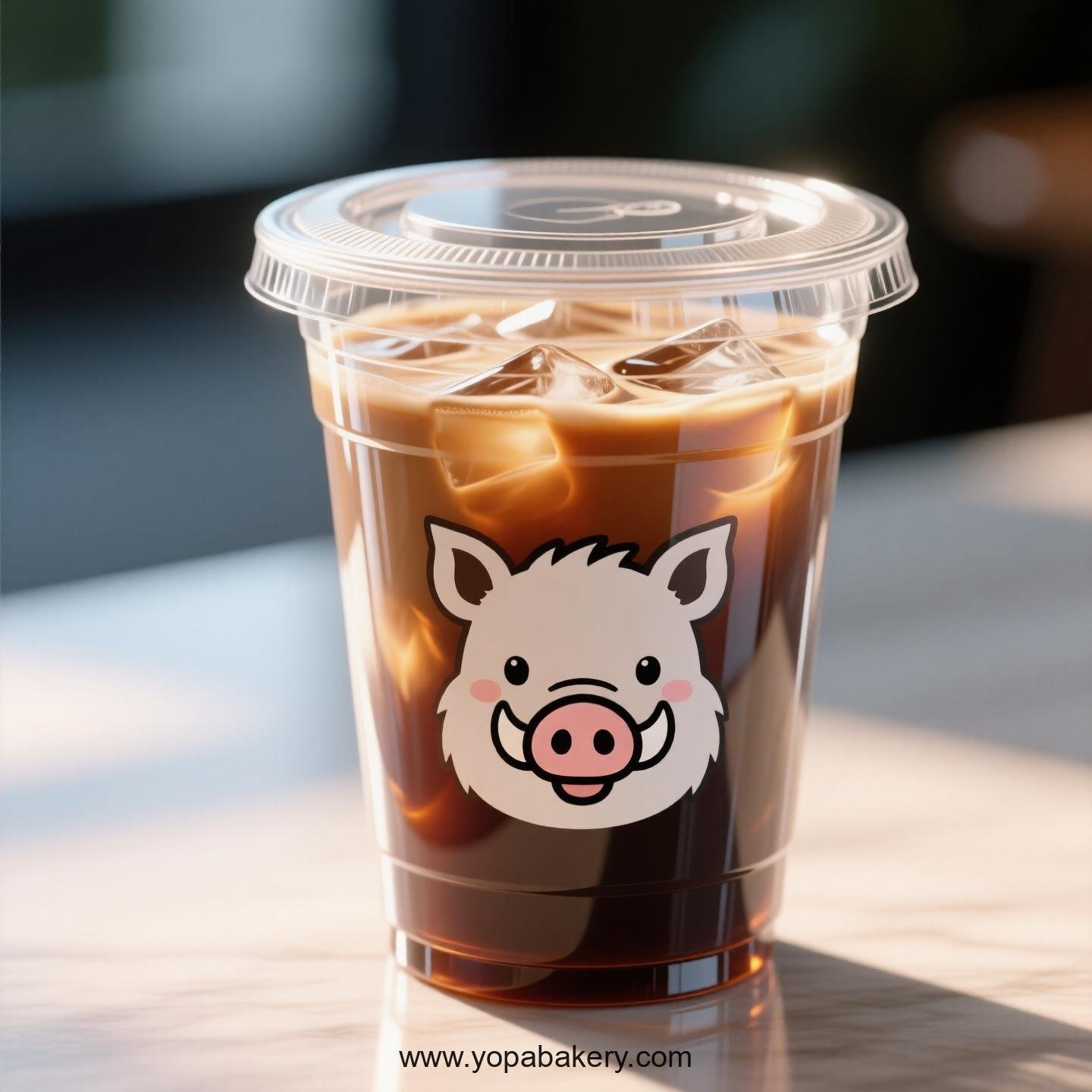 Wild Boar Themed Clear Plastic Cups - Disposable PP & PET Coffee Cups with Lids Wild Boar Themed Clear Plastic Cups - Disposable PP & PET Coffee Cups with Lids