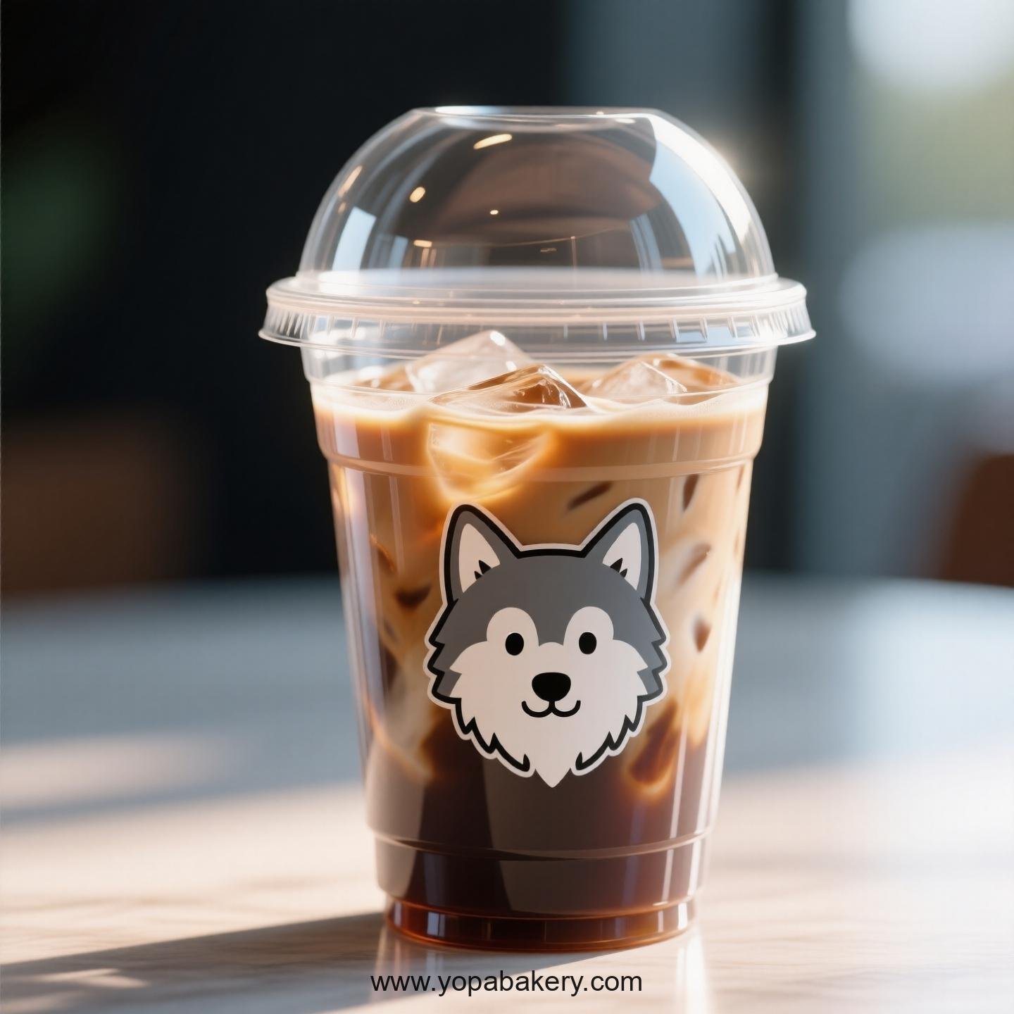 Wolf Themed Clear Plastic Cups - Disposable PP & PET Coffee Cups with Lids Wolf Themed Clear Plastic Cups - Disposable PP & PET Coffee Cups with Lids