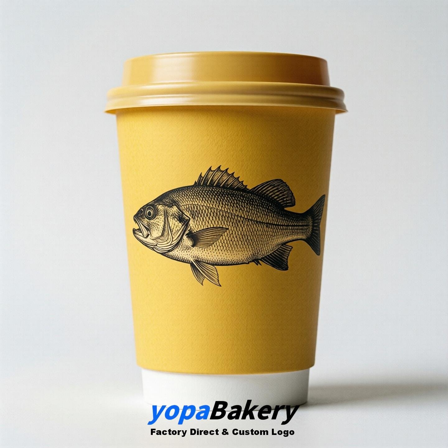 Sea Bass Double Wall Paper Cups: 100ml/120ml/200ml/240ml/300ml/360ml/400ml/500ml/600ml/700ml