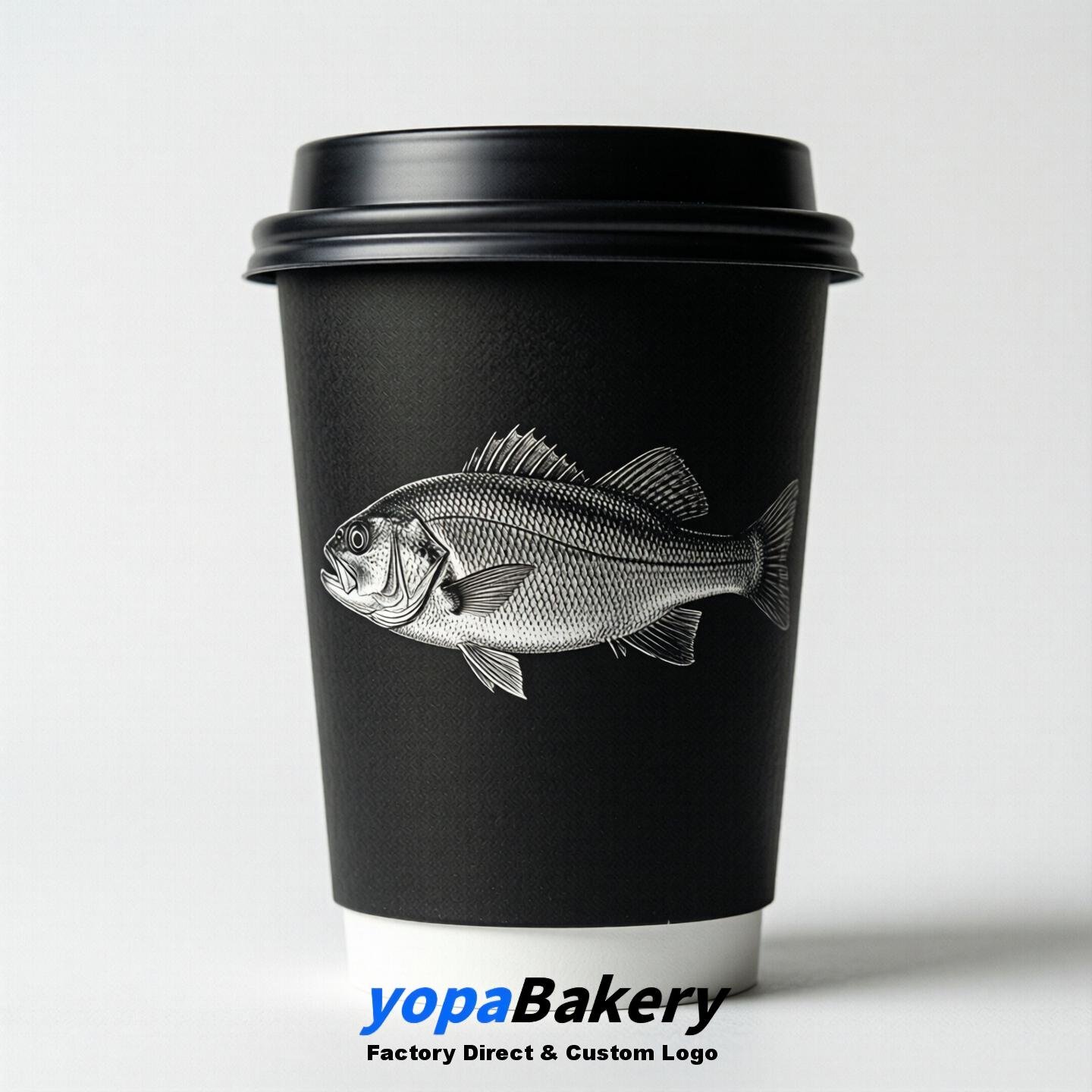 Sea Bass Double Wall Paper Cups: 100ml/120ml/200ml/240ml/300ml/360ml/400ml/500ml/600ml/700ml