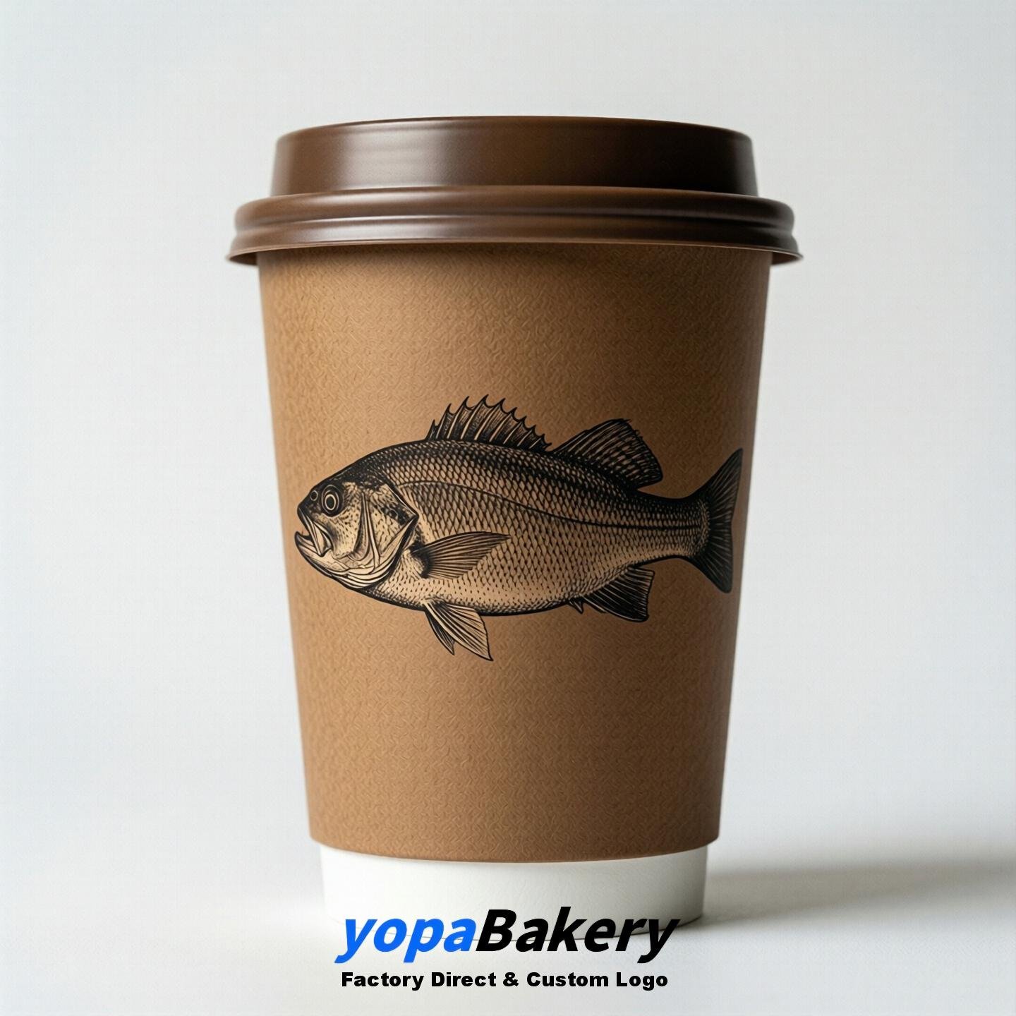 Sea Bass Double Wall Paper Cups: 100ml/120ml/200ml/240ml/300ml/360ml/400ml/500ml/600ml/700ml