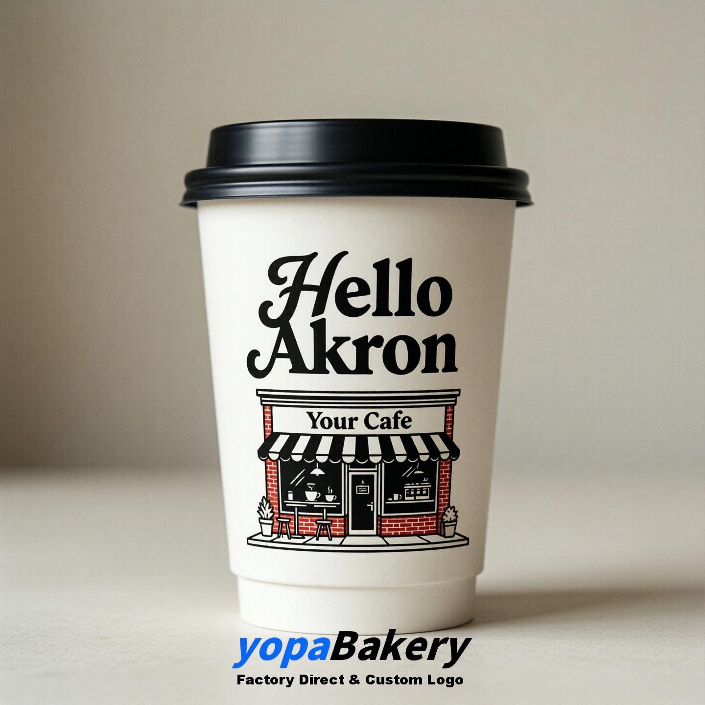 Welcome to Akron Printed Paper Coffee Cups | Akron Cafe Packaging Designer