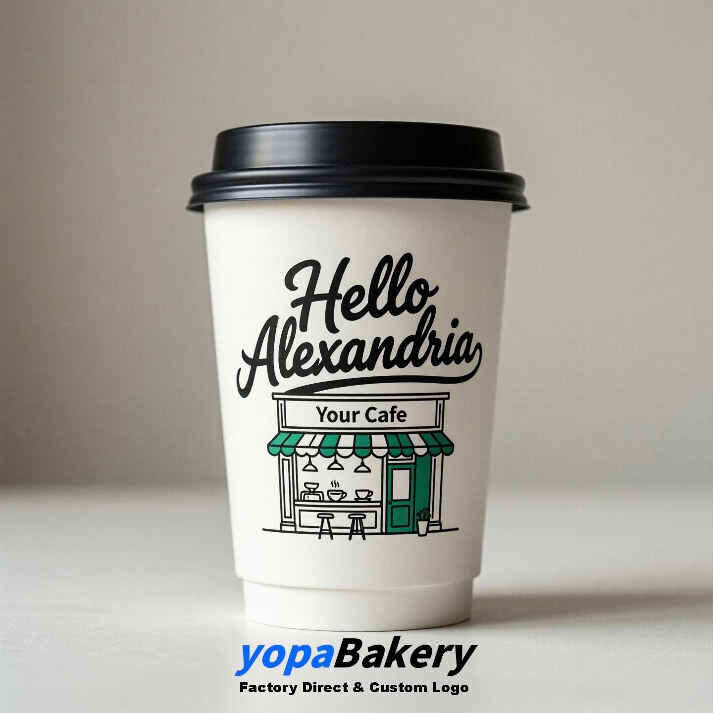 Welcome to Alexandria Printed Paper Coffee Cups | Alexandria Cafe Packaging Designer