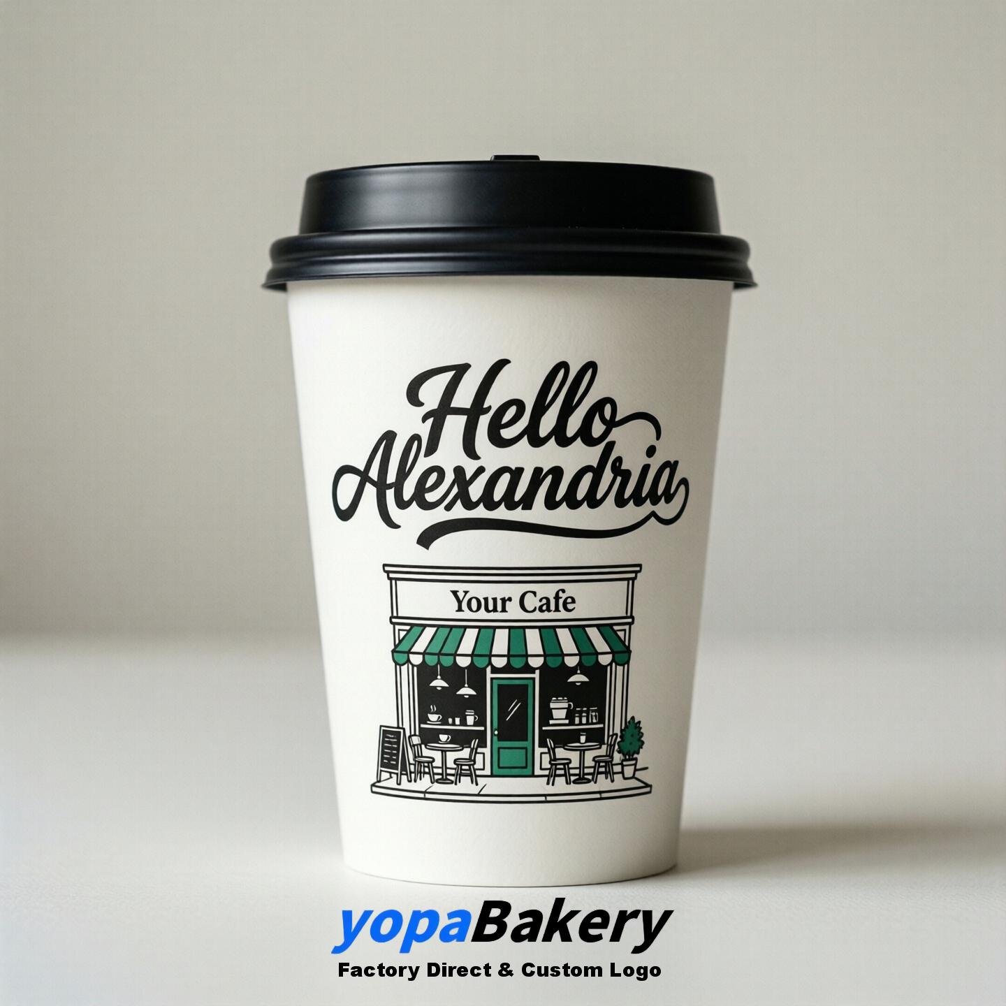 Welcome to Alexandria Printed Paper Coffee Cups | Alexandria Cafe Packaging Designer