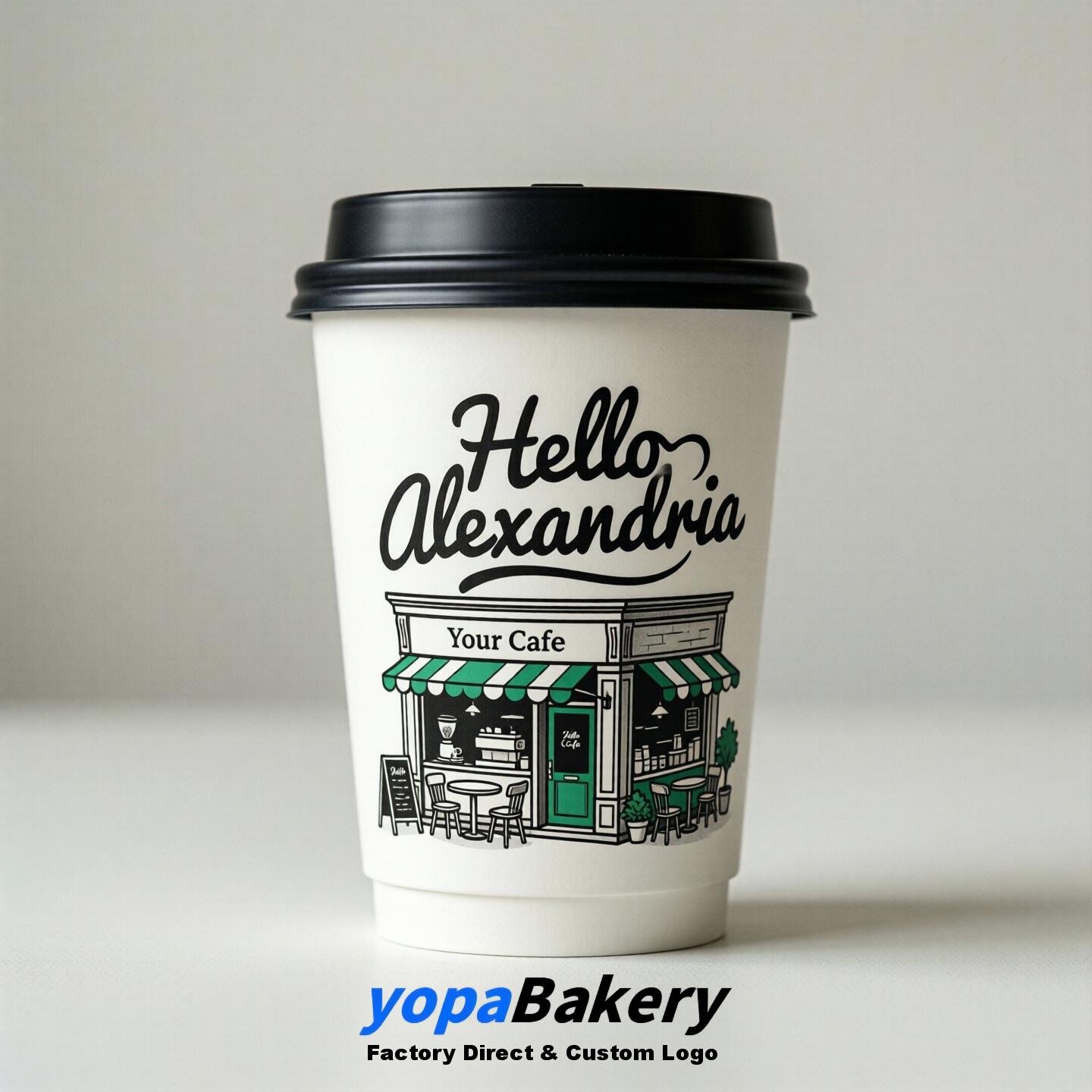 Welcome to Alexandria Printed Paper Coffee Cups | Alexandria Cafe Packaging Designer