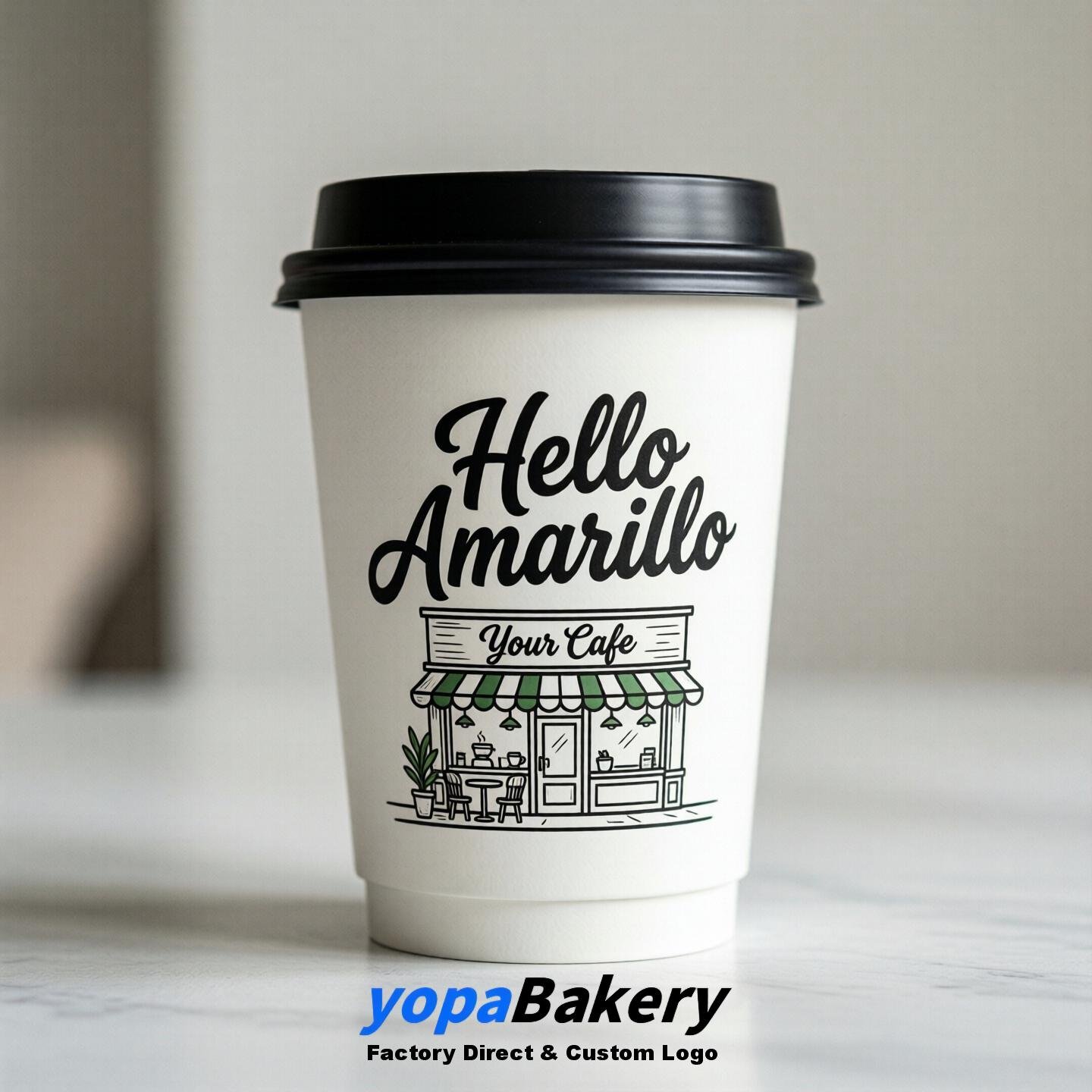 Welcome to Amarillo Printed Paper Coffee Cups | Amarillo Cafe Packaging Designer