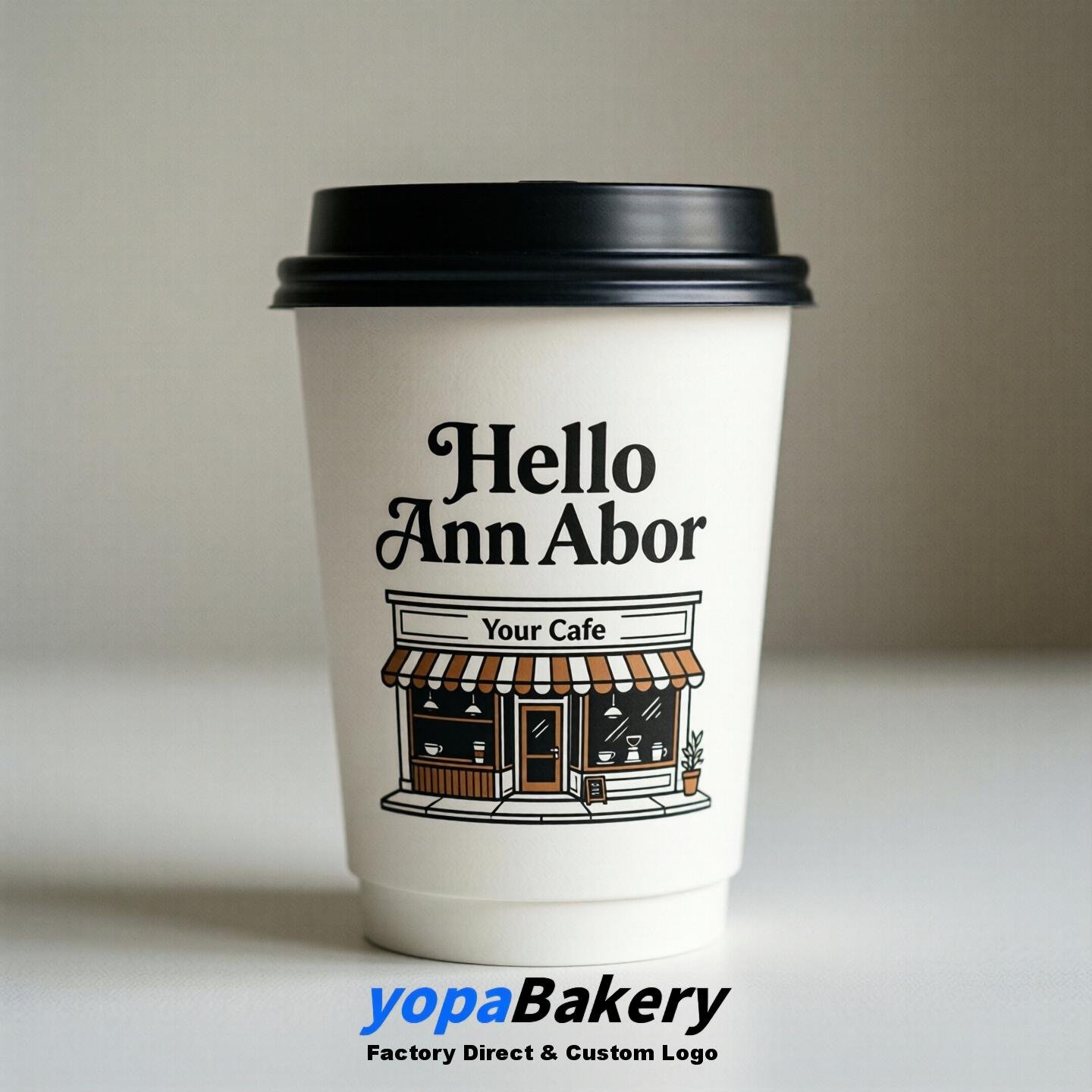 'Welcome to Ann Arbor' Paper Coffee Cups | Ann Arbor Cafe Packaging Design Firm