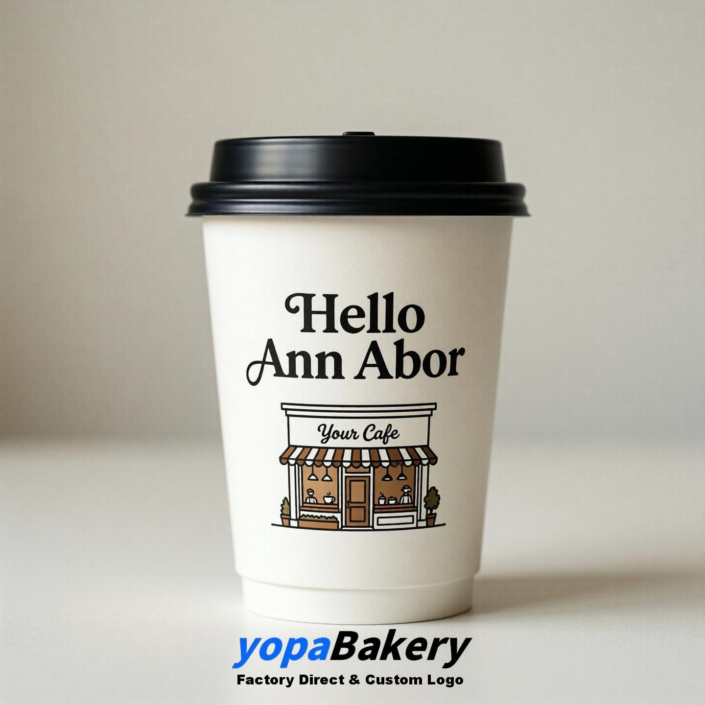 'Welcome to Ann Arbor' Paper Coffee Cups | Ann Arbor Cafe Packaging Design Firm