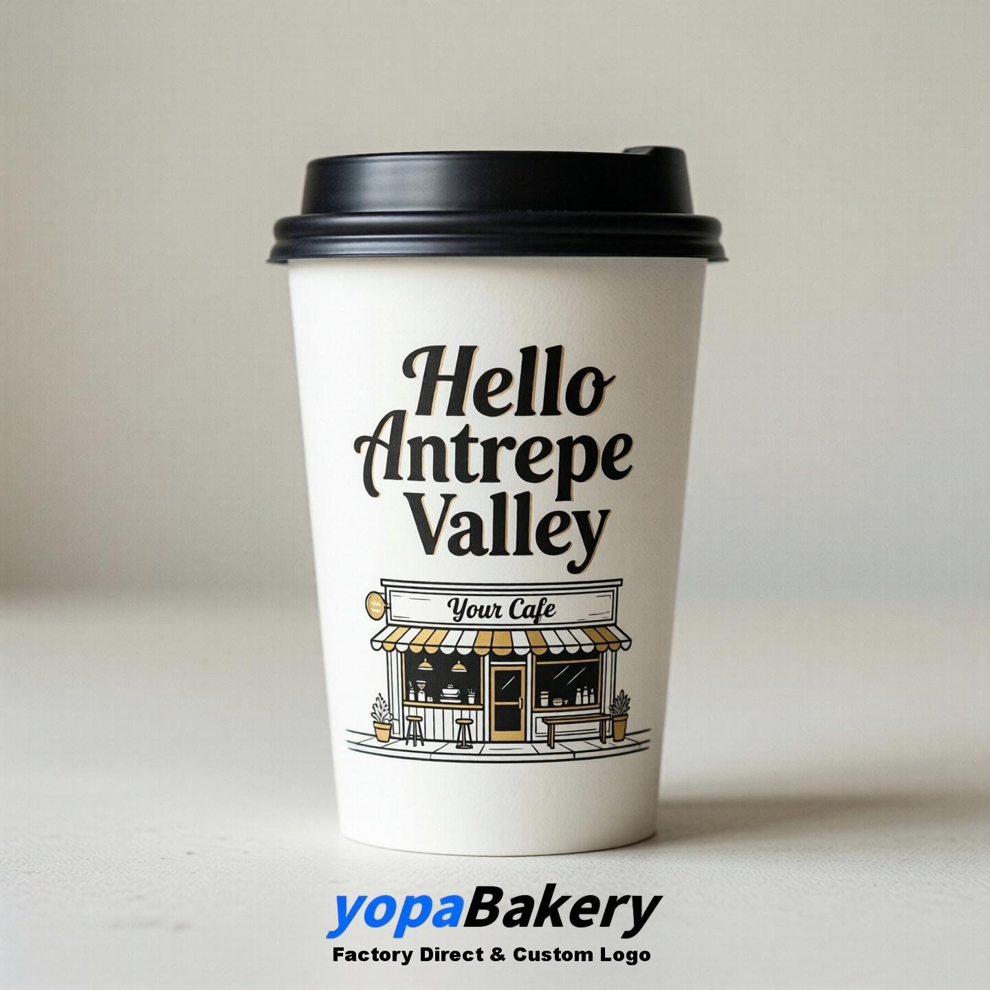 'Welcome to Antelope Valley' Paper Coffee Cups | Antelope Valley Cafe Packaging Design Firm