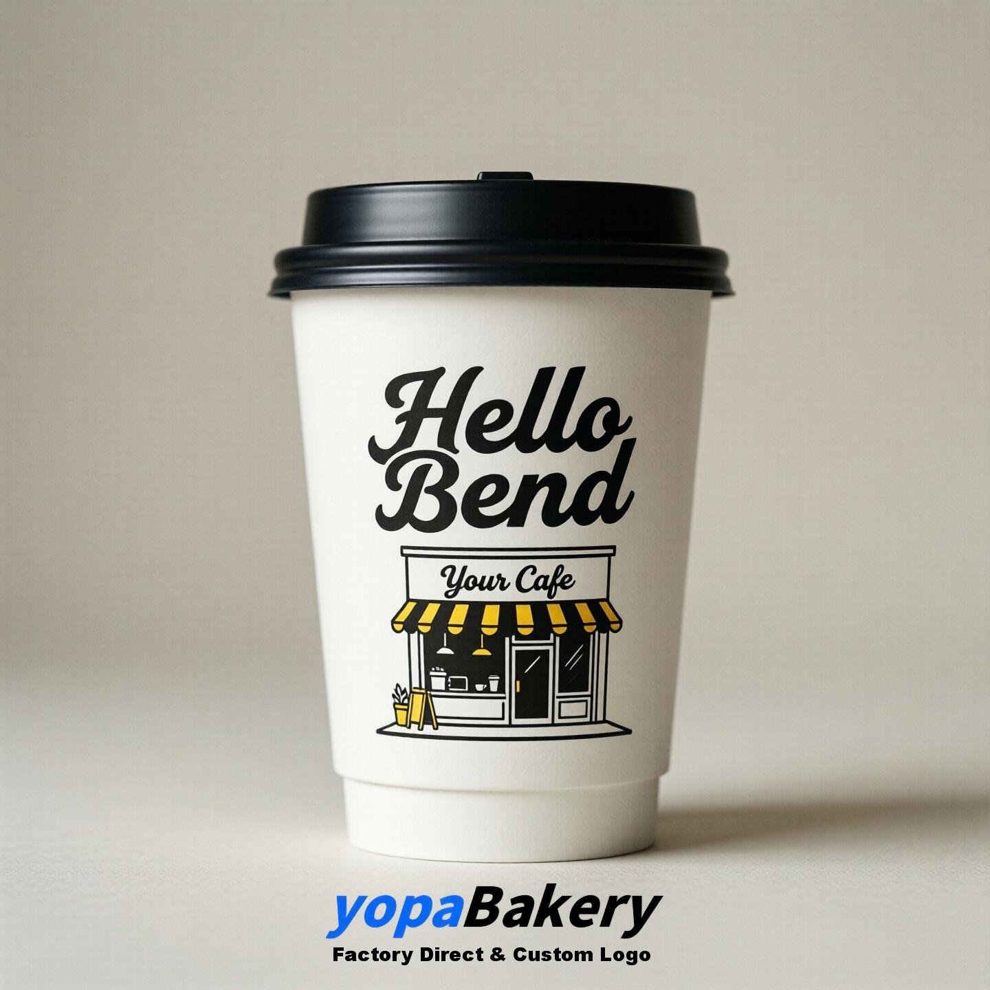 'Welcome to Bend' Paper Coffee Cups | Bend Cafe Packaging Design Firm